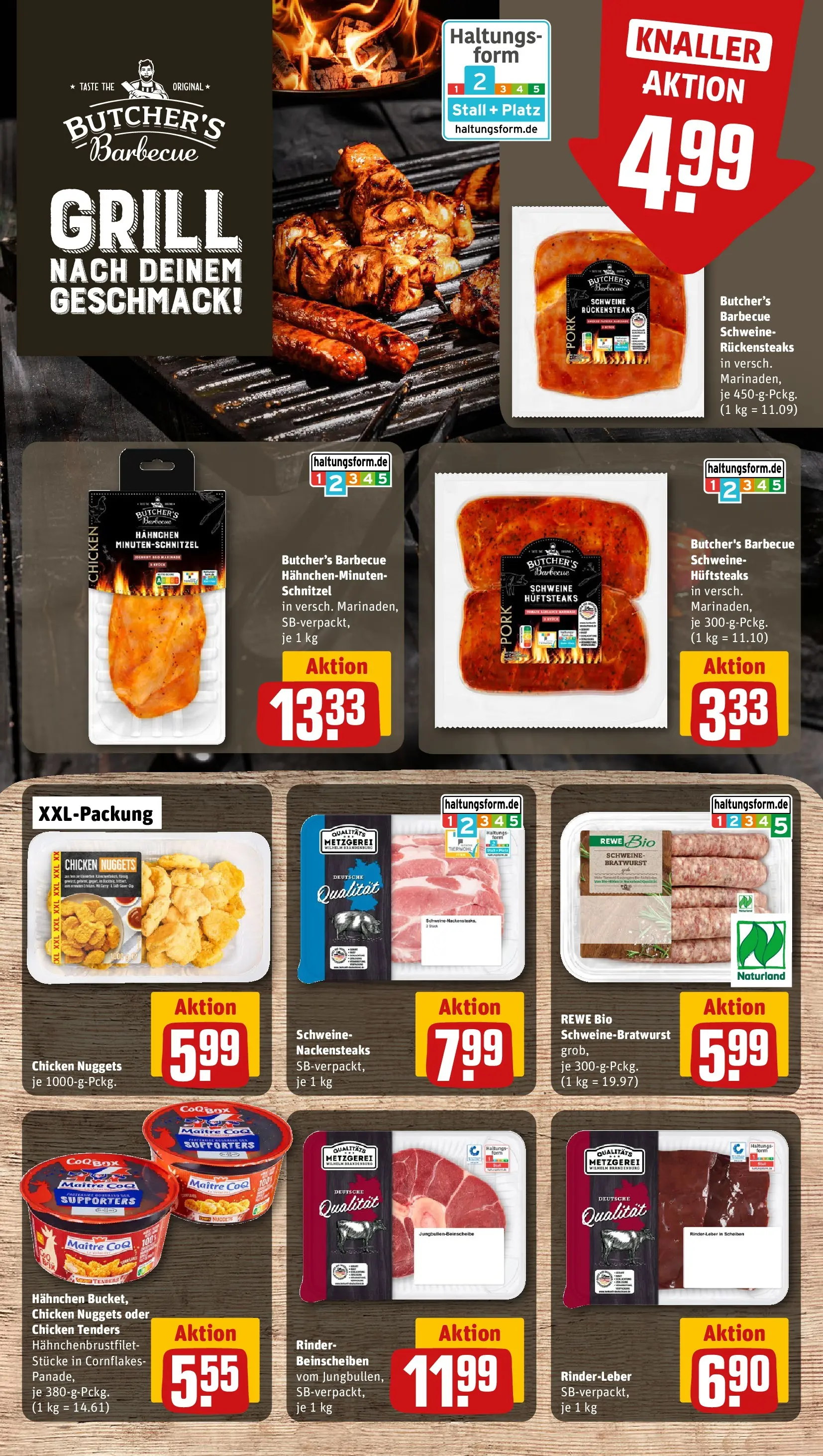 REWE Prospekt ab 22.03.2026 zum Blättern » Angebote | Seite: 10 | Produkte: Nackensteaks, Grill, Bratwurst, Schnitzel