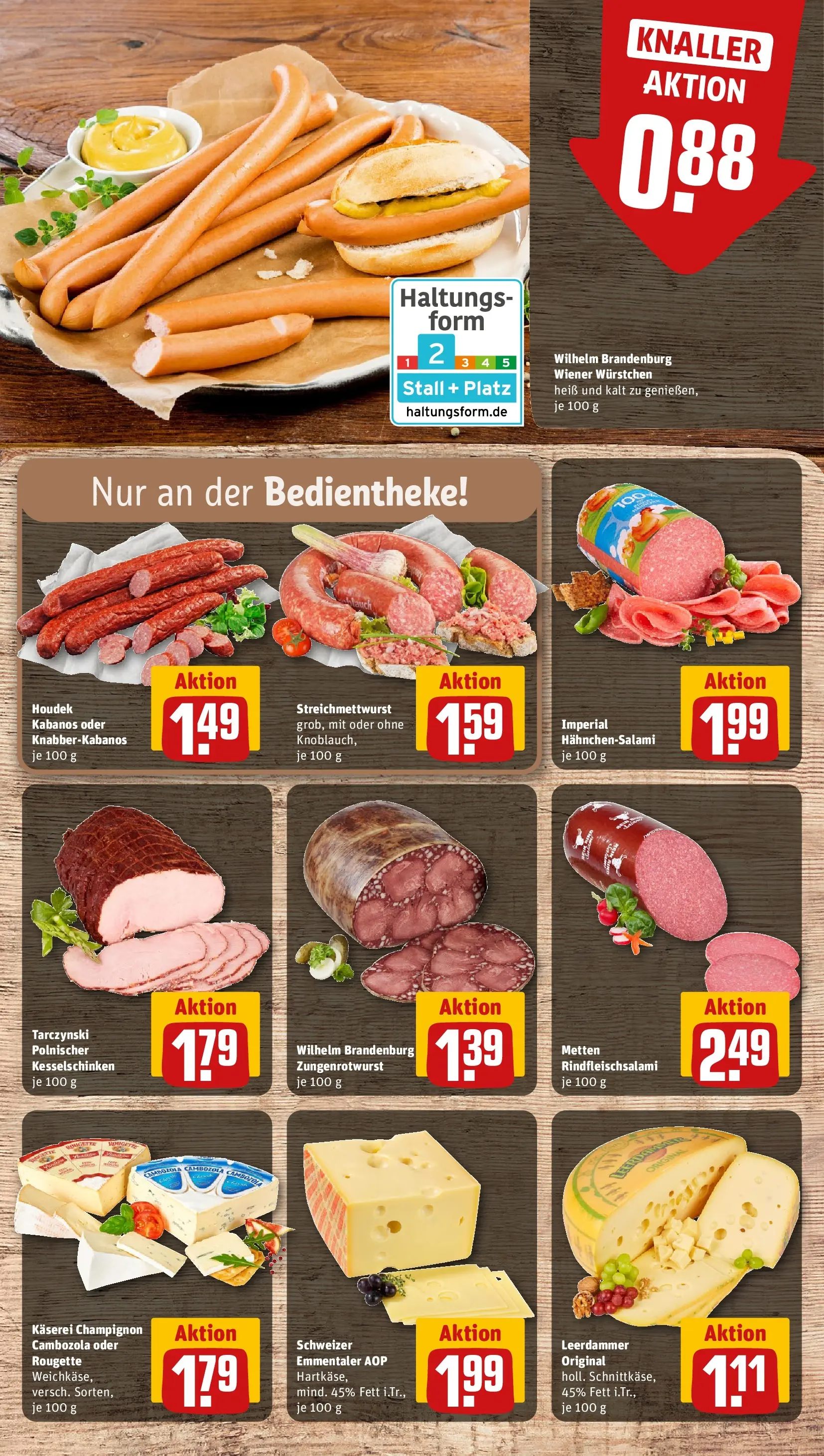 REWE Prospekt ab 22.03.2026 zum Blättern » Angebote | Seite: 11 | Produkte: Wiener wurstchen, Leerdammer, Knoblauch, Salami