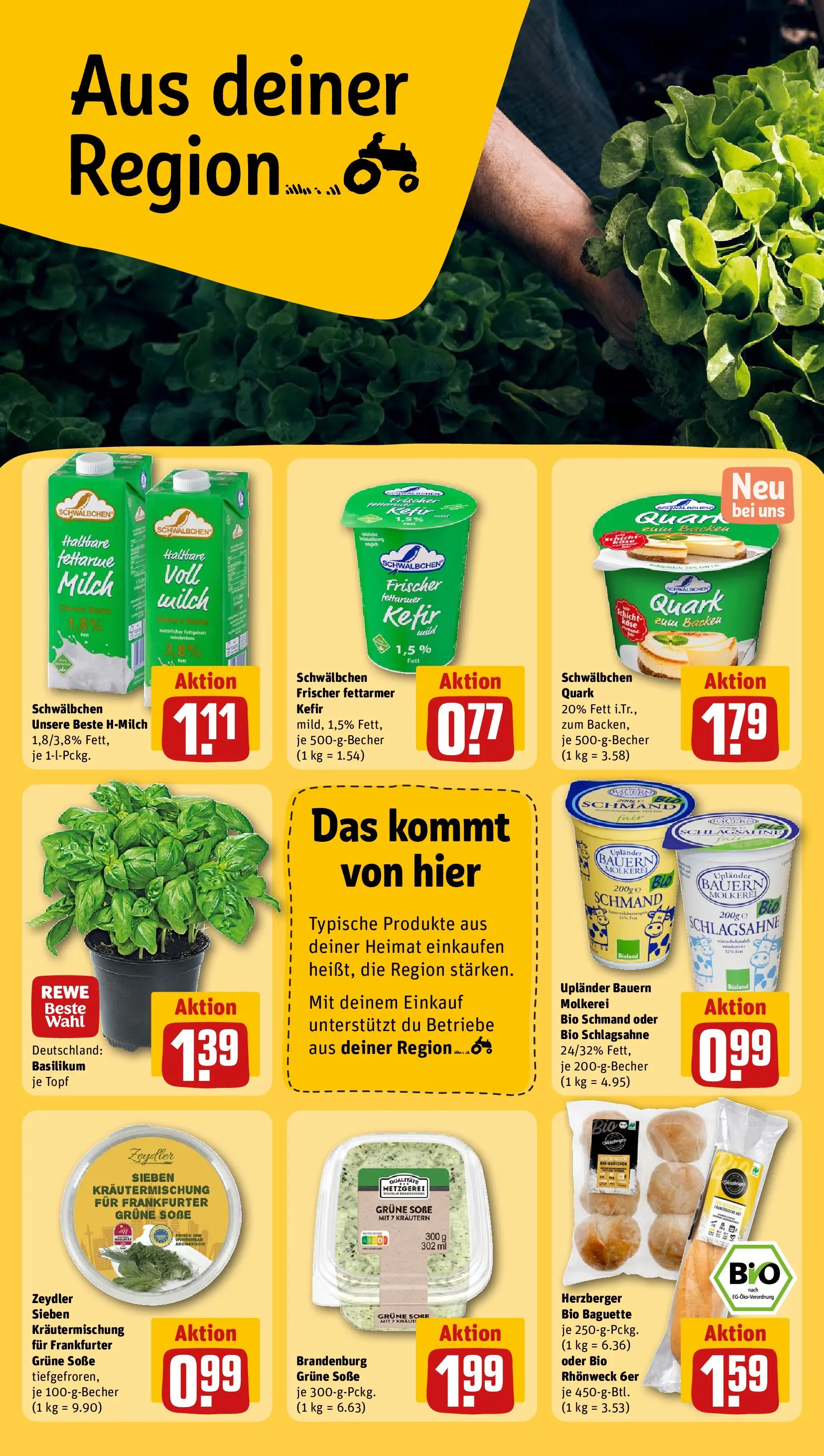 REWE Prospekt ab 22.03.2026 zum Blättern » Angebote | Seite: 24 | Produkte: Kefir, Schlagsahne, Milch, Soße