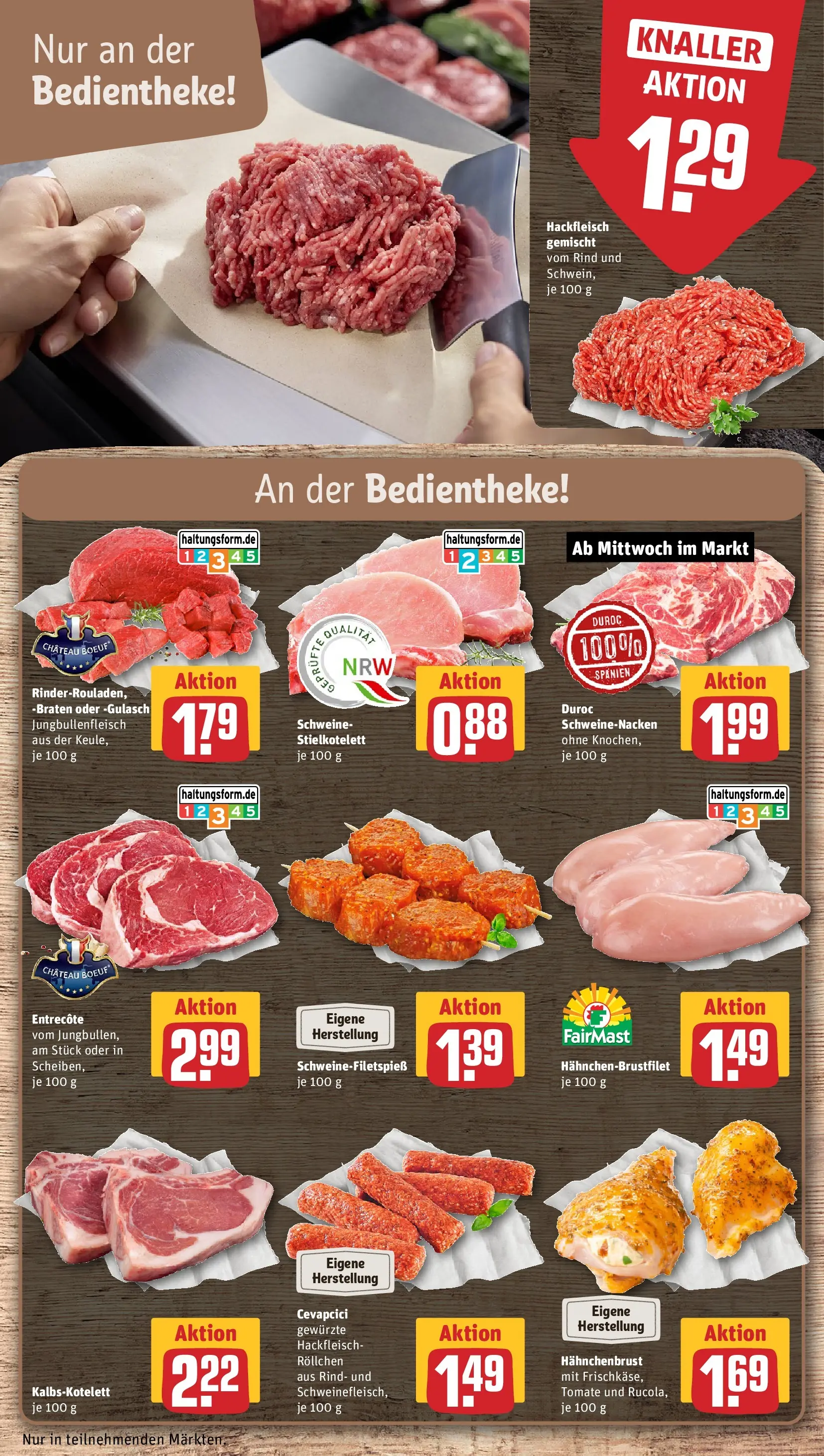 REWE Prospekt ab 22.03.2026 zum Blättern » Angebote | Seite: 12 | Produkte: Cevapcici, Schweinenacken, Entrecote, Hahnchenbrust