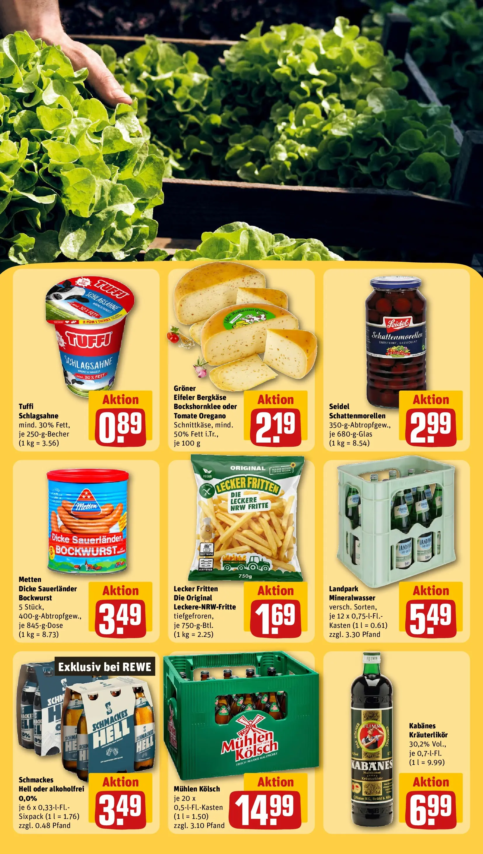 REWE Prospekt ab 22.03.2026 zum Blättern » Angebote | Seite: 25 | Produkte: Bockwurst, Dicke sauerlander bockwurst, Schlagsahne, Fritteuse