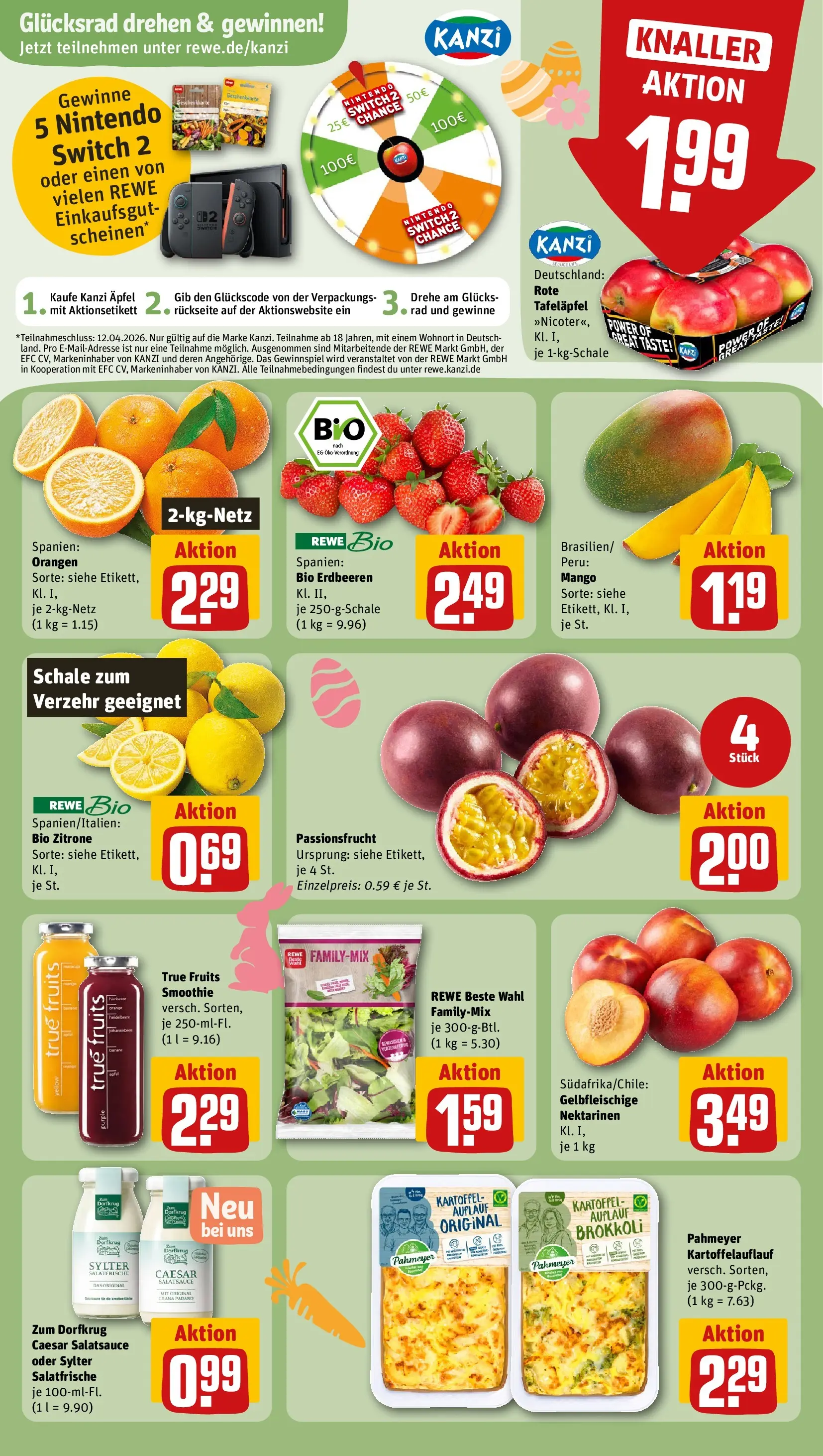 REWE Prospekt ab 22.03.2026 zum Blättern » Angebote | Seite: 8 | Produkte: Nektarinen, Orangen, Brokkoli, Erdbeeren