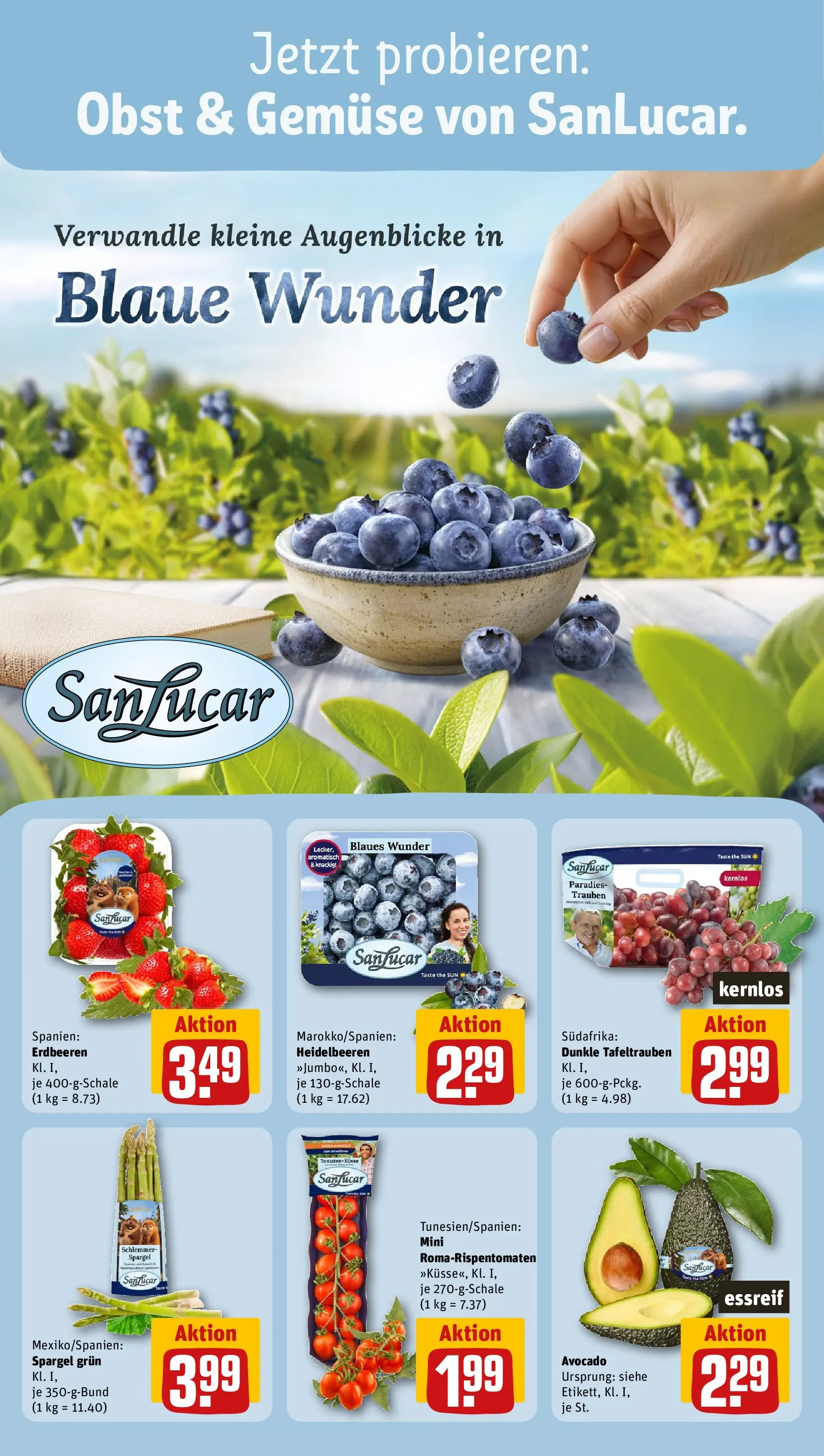 REWE Prospekt ab 22.03.2026 zum Blättern » Angebote | Seite: 10 | Produkte: Trauben, Spargel, Gemüse, Obst