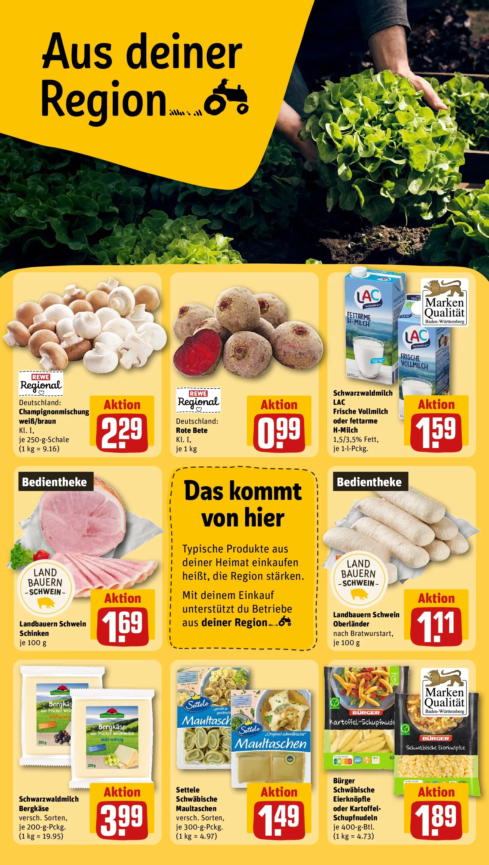 REWE Prospekt ab 22.03.2026 zum Blättern » Angebote | Seite: 26 | Produkte: Burger, Pasta, Schinken, Maultaschen