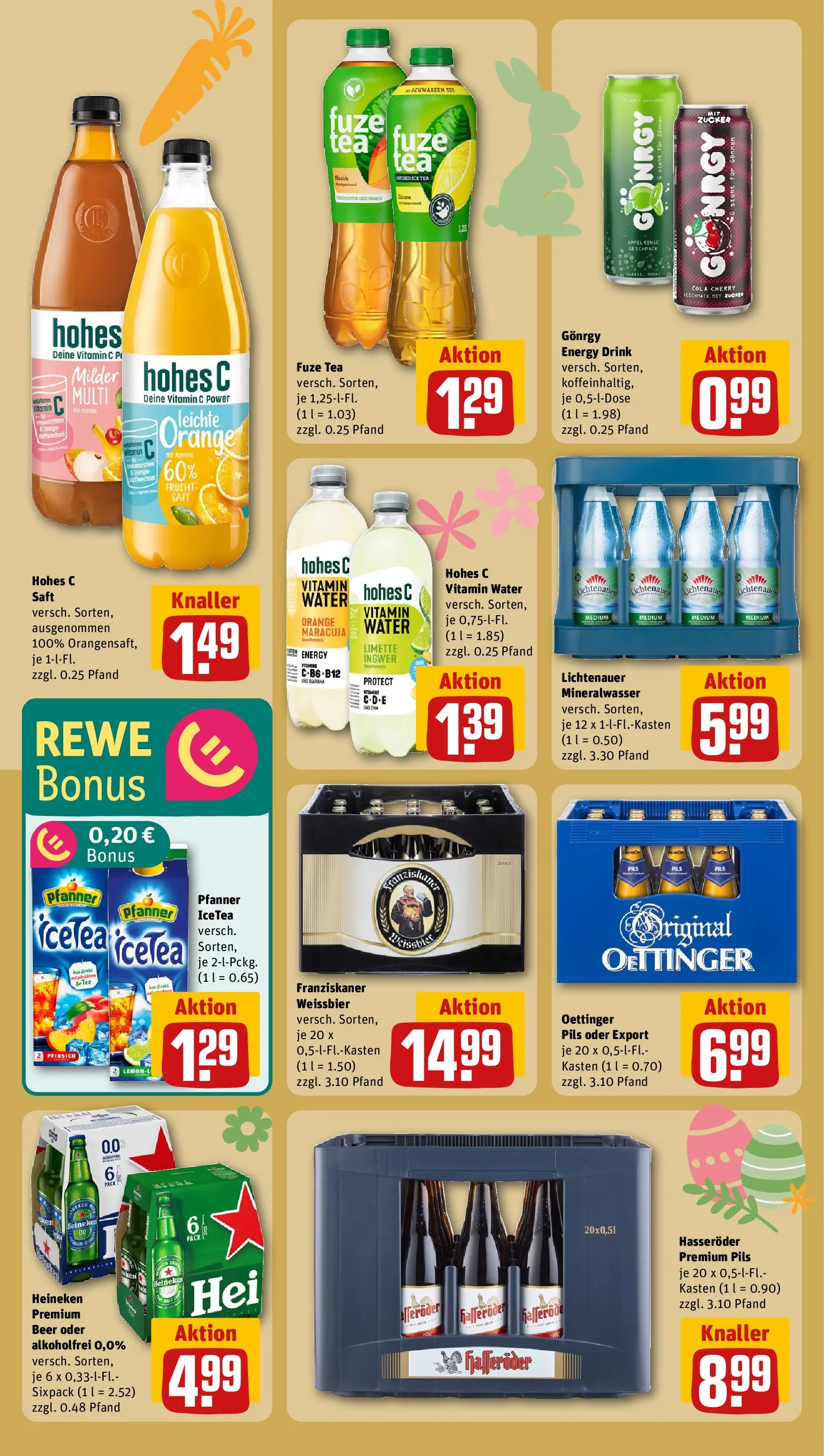REWE Prospekt ab 22.03.2026 zum Blättern » Angebote | Seite: 20 | Produkte: Weißbier, Pfirsich, Hohes c, Saft
