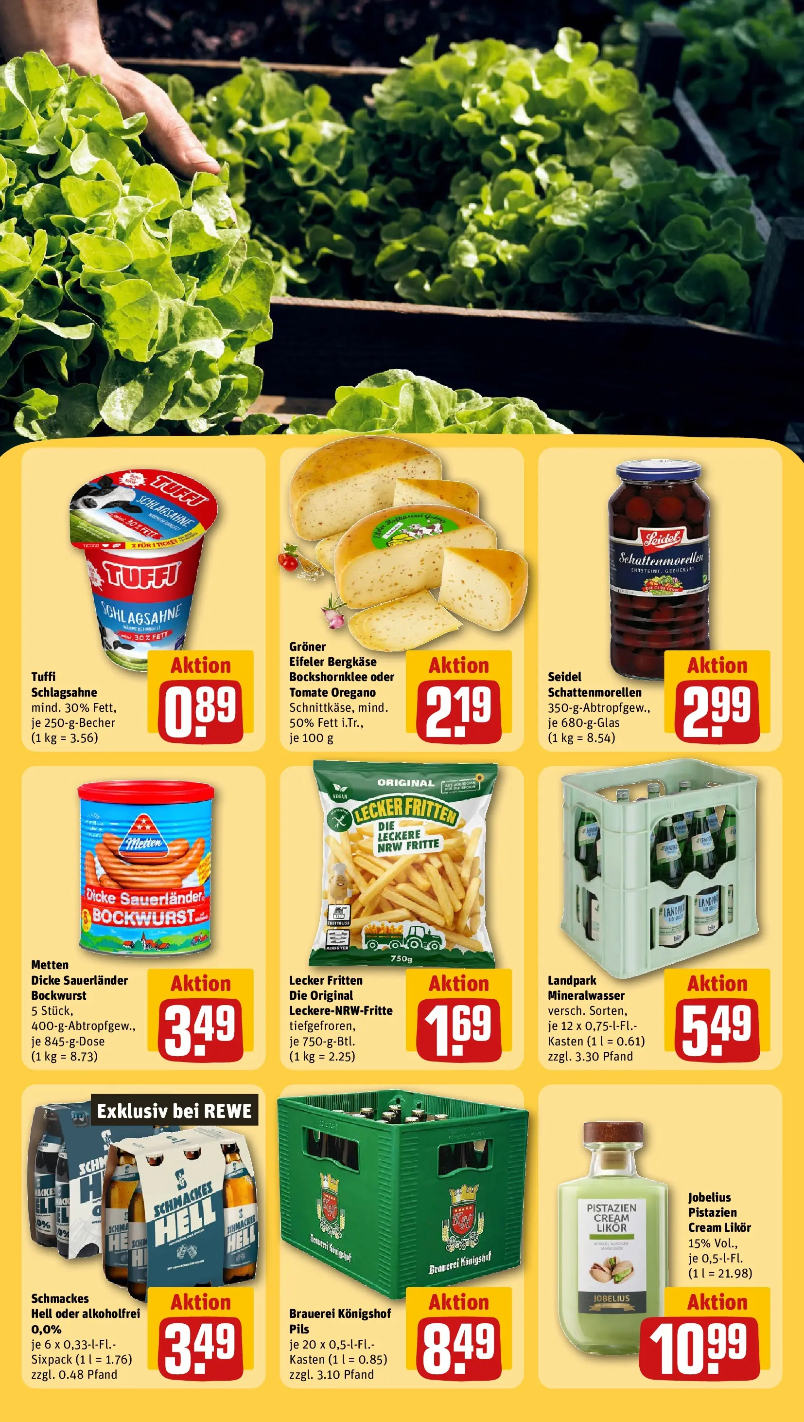 REWE Prospekt ab 22.03.2026 zum Blättern » Angebote | Seite: 25 | Produkte: Bockwurst, Likör, Pils, Fritteuse