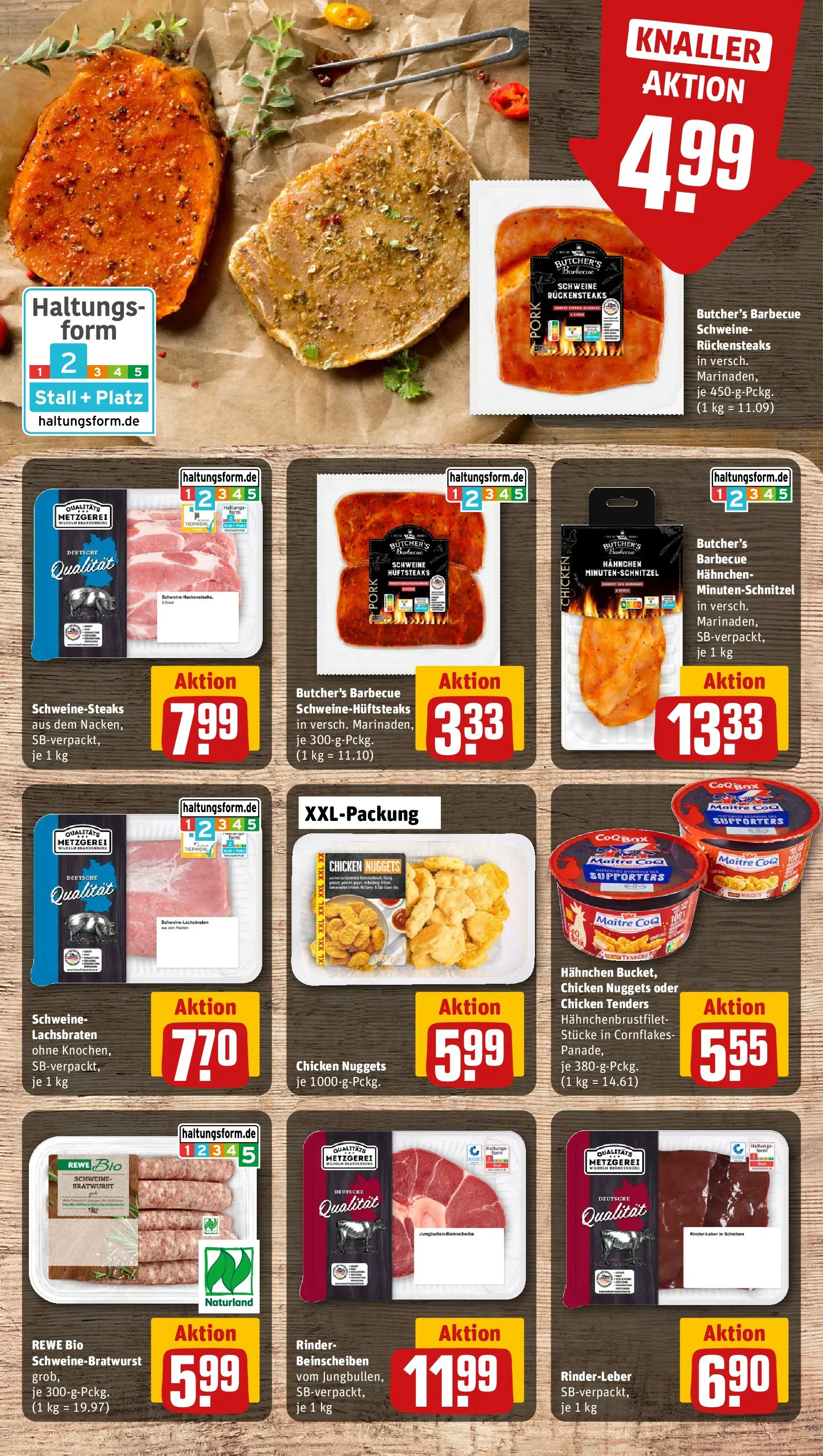 REWE Prospekt ab 22.03.2026 zum Blättern » Angebote | Seite: 10 | Produkte: Hahnchen, Bratwurst, Schnitzel, Steak