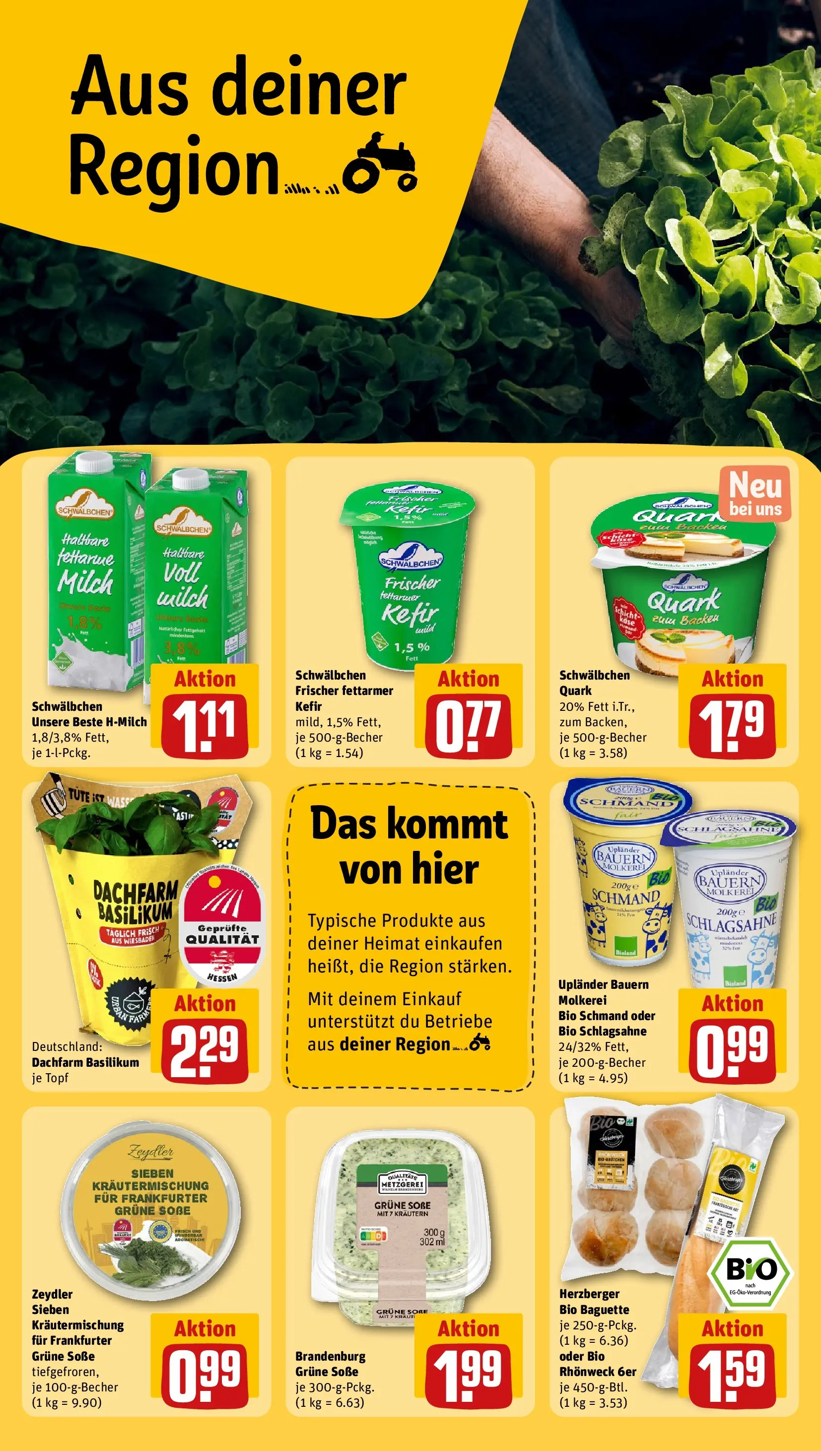 REWE Prospekt ab 22.03.2026 zum Blättern » Angebote | Seite: 24 | Produkte: Quark, Schlagsahne, Milch, Baguette