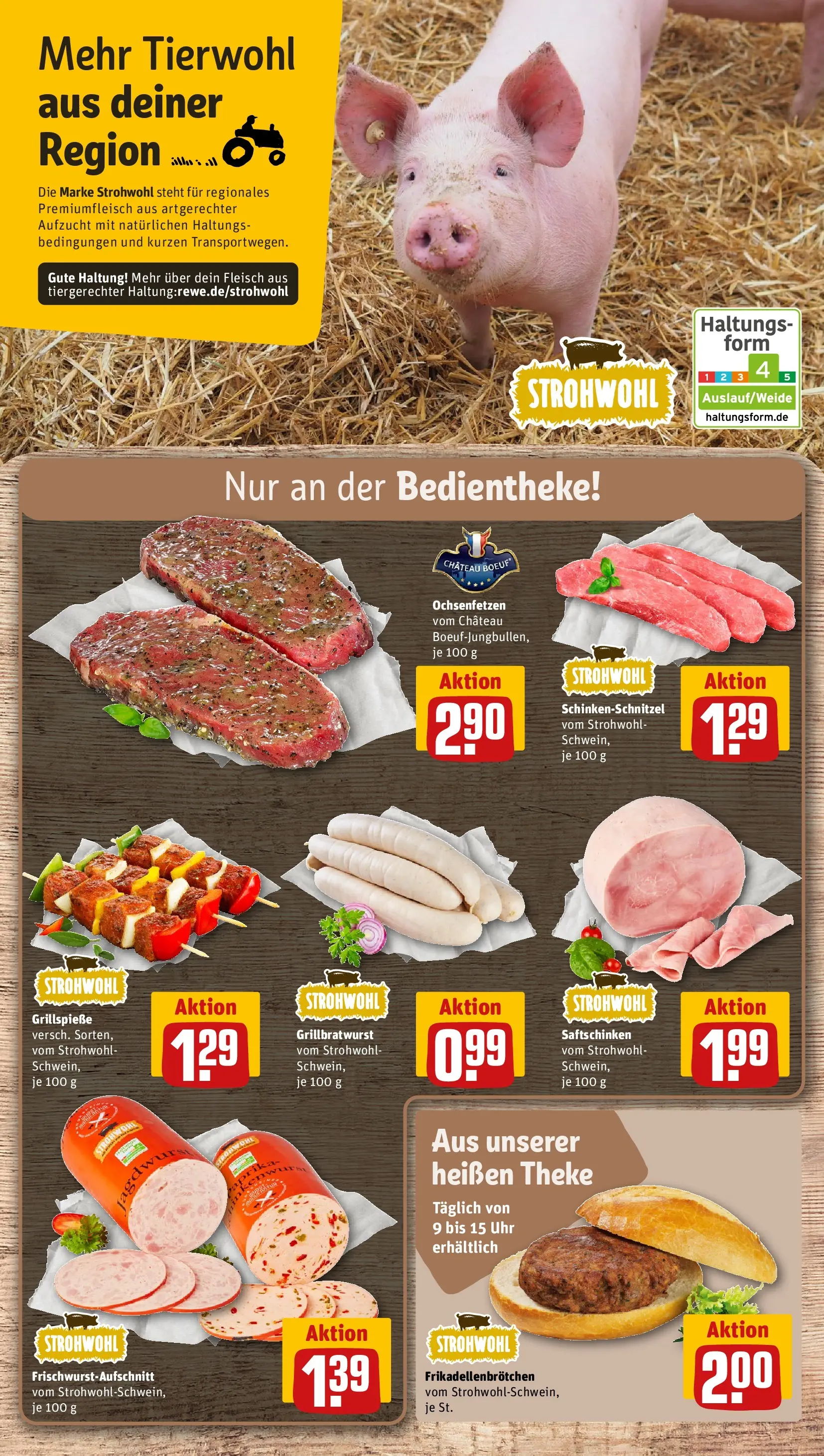 REWE Prospekt ab 23.03.2026 zum Blättern » Angebote | Seite: 12 | Produkte: Theke, Fleisch, Uhr