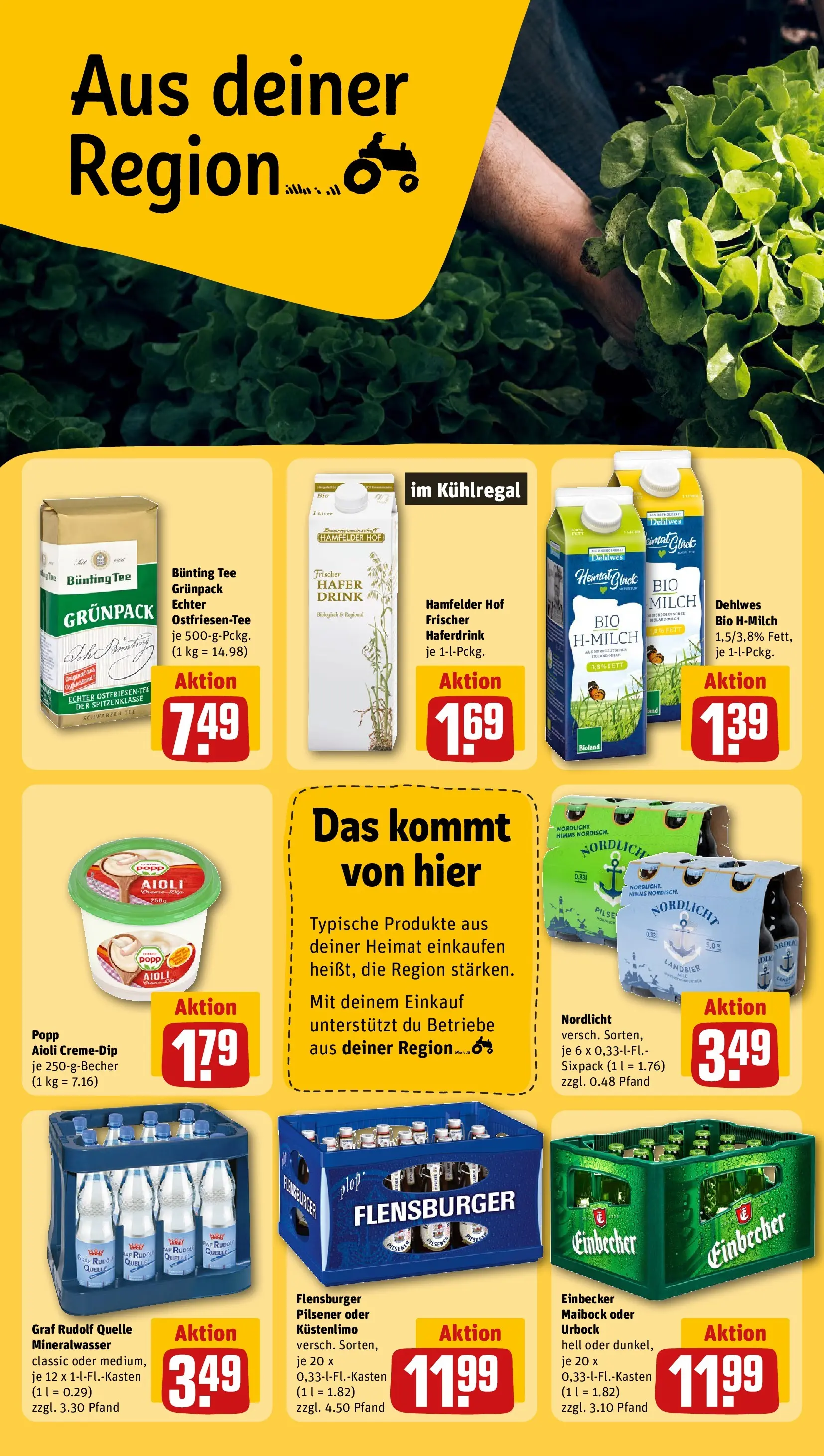 REWE Prospekt ab 22.03.2026 zum Blättern » Angebote | Seite: 26 | Produkte: Milch, Mineralwasser, Haferdrink, Tee