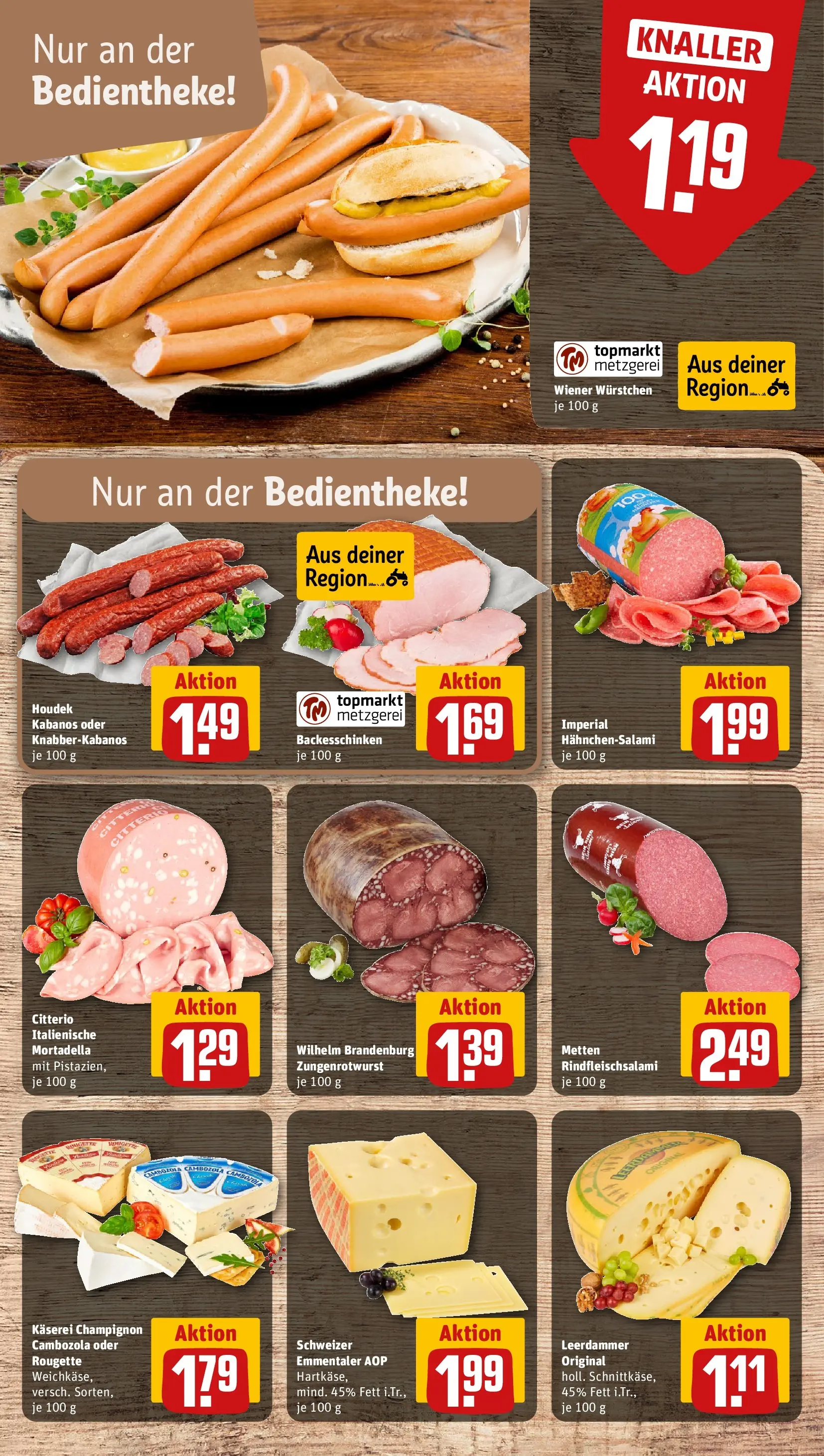 REWE Prospekt ab 22.03.2026 zum Blättern » Angebote | Seite: 11 | Produkte: Wiener wurstchen, Leerdammer, Salami