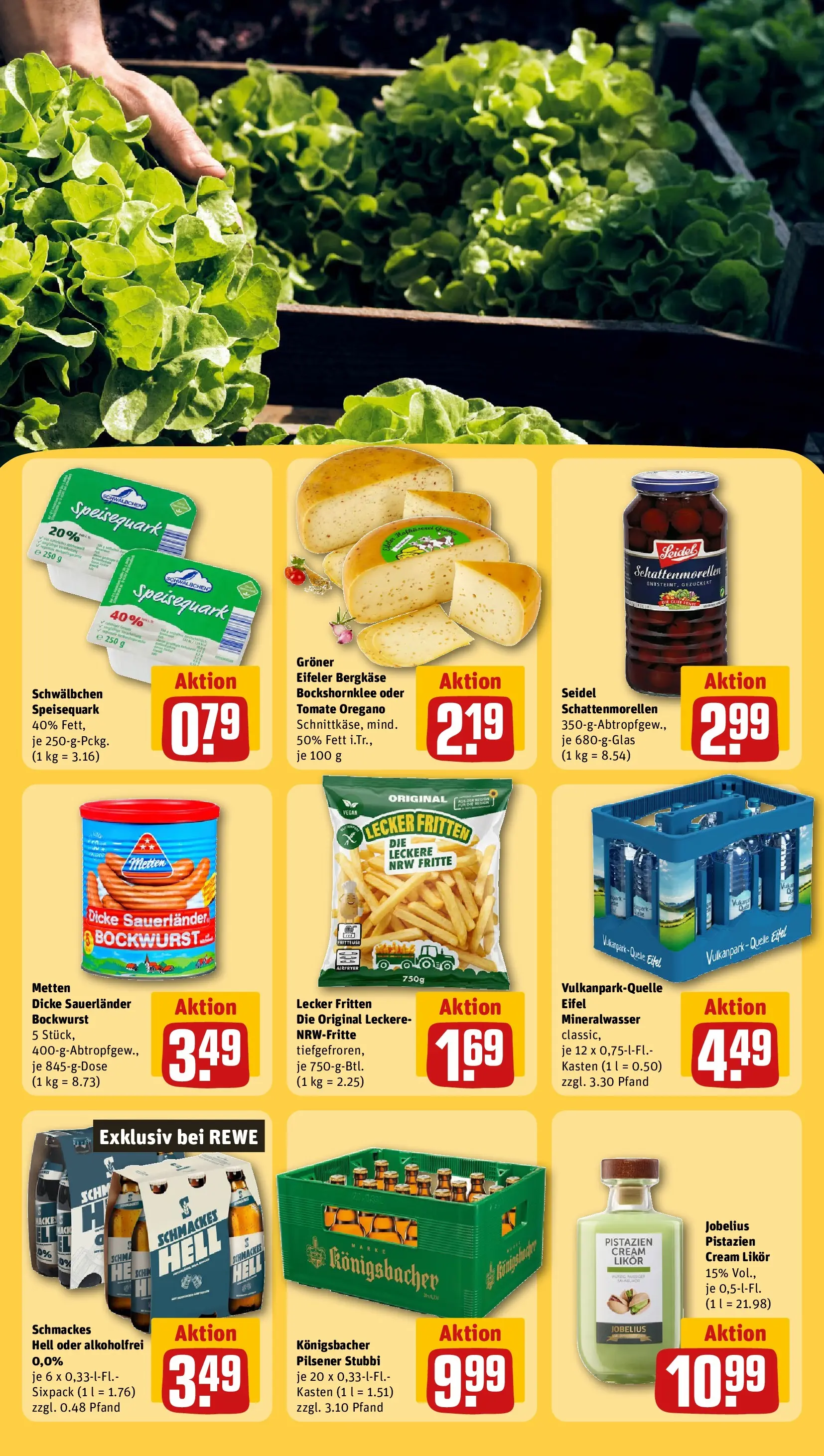 REWE Prospekt ab 22.03.2026 zum Blättern » Angebote | Seite: 25 | Produkte: Bockwurst, Dicke sauerlander bockwurst, Mineralwasser, Speisequark