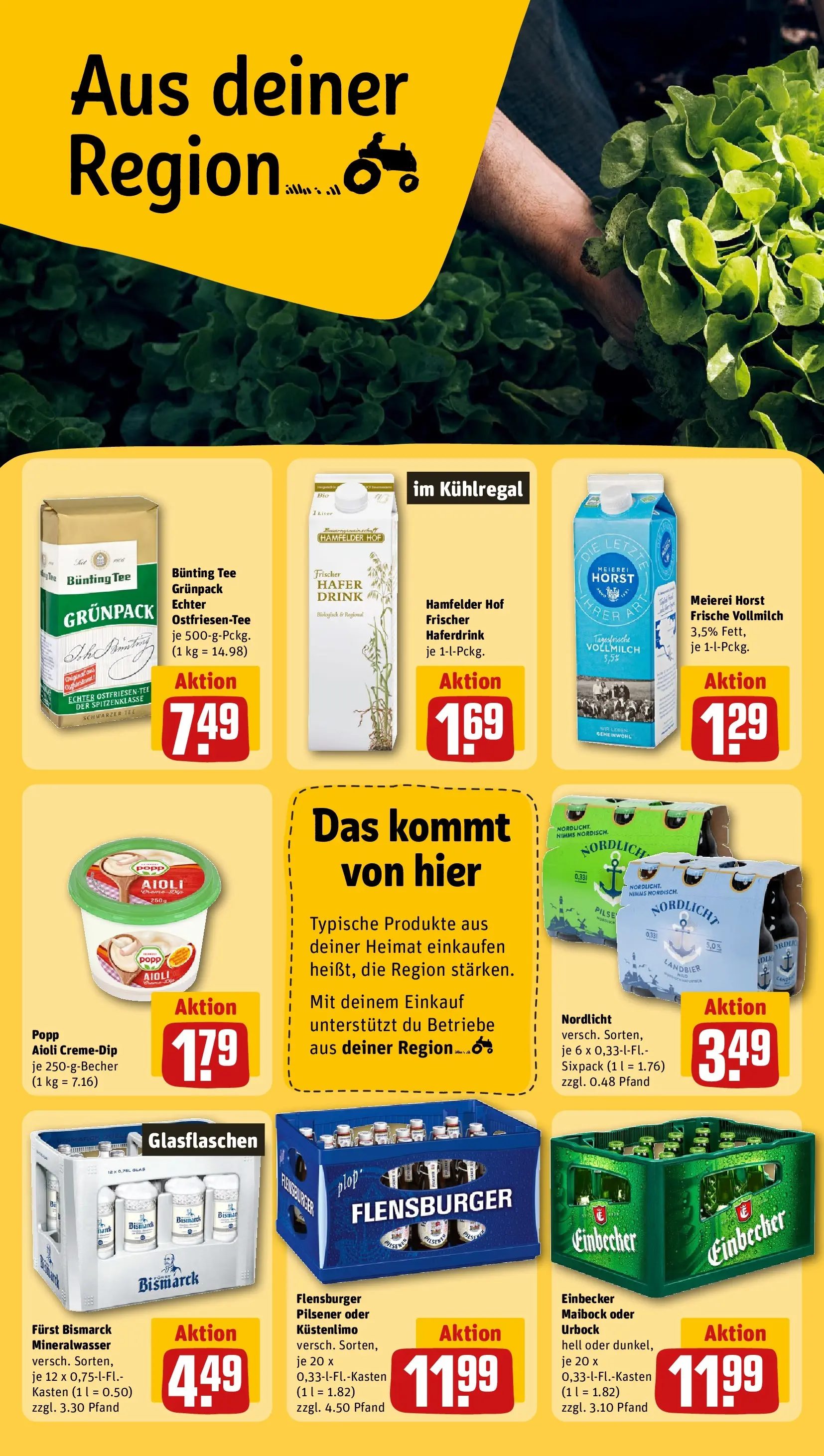 REWE Prospekt ab 22.03.2026 zum Blättern » Angebote | Seite: 26 | Produkte: Mineralwasser, Haferdrink, Flensburger, Tee