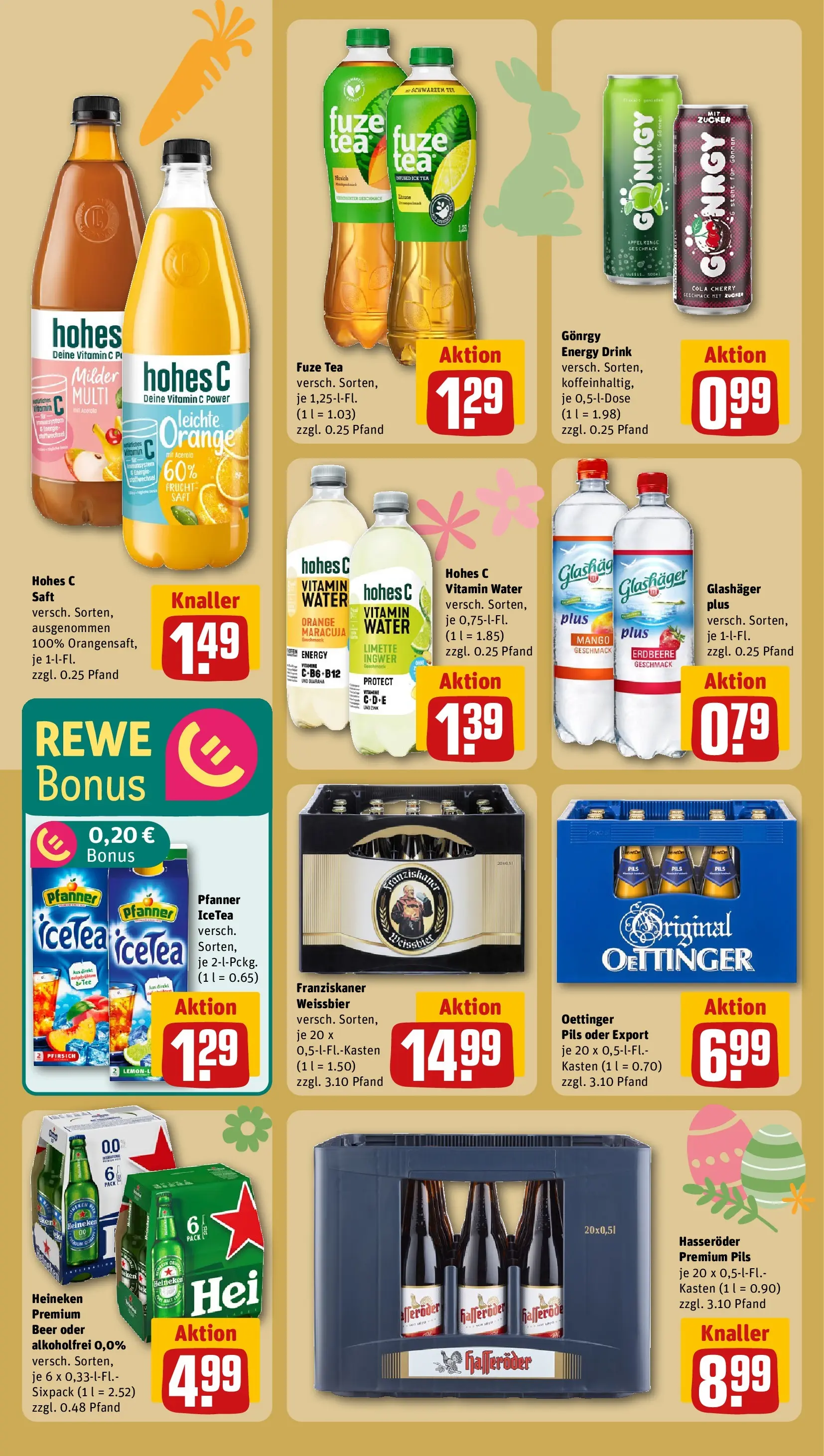 REWE Prospekt ab 22.03.2026 zum Blättern » Angebote | Seite: 20 | Produkte: Weißbier, Oettinger, Pfirsich, Hasseröder