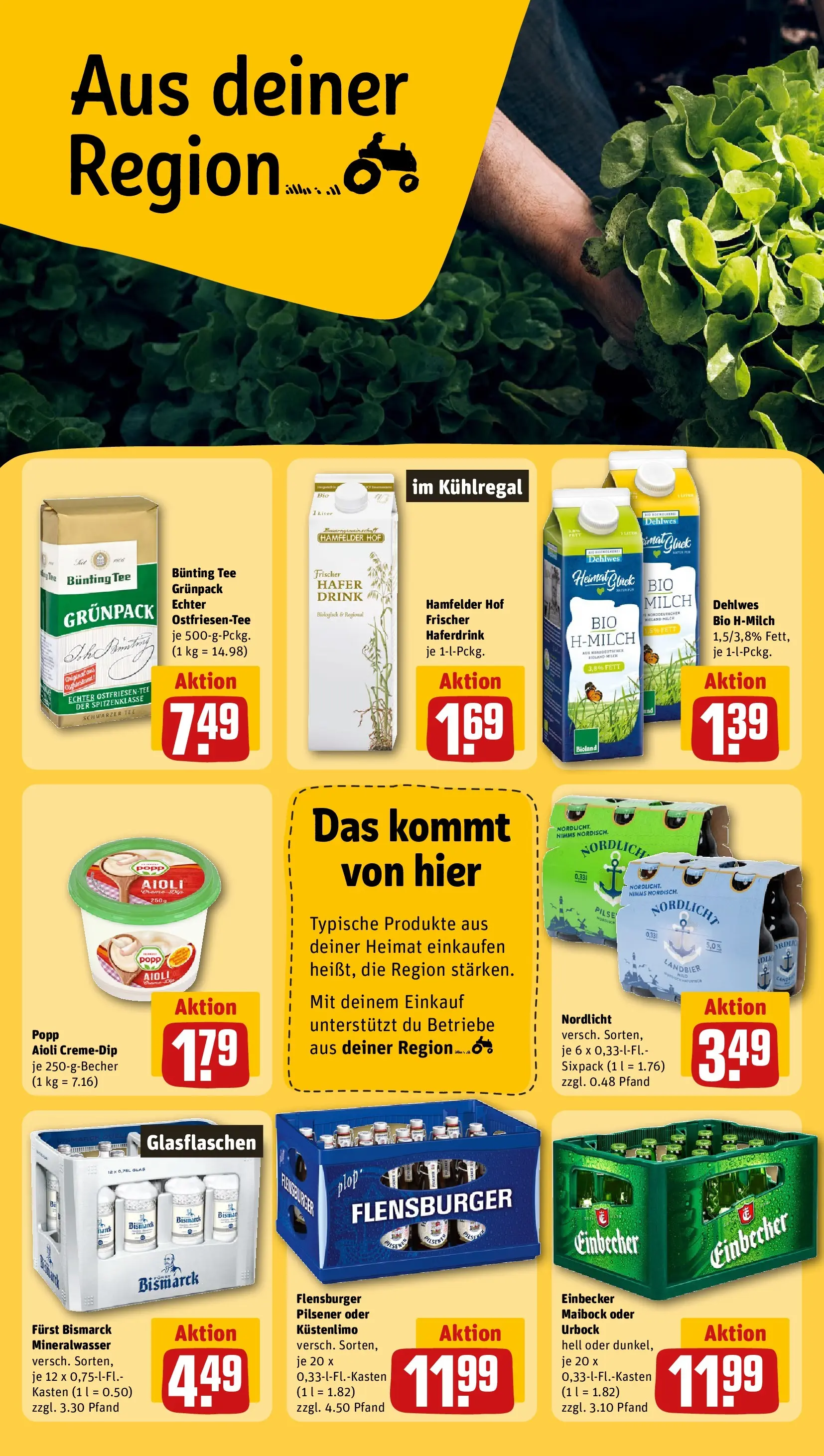 REWE Prospekt ab 23.03.2026 zum Blättern » Angebote | Seite: 26 | Produkte: Milch, Haferdrink, Flensburger, Tee