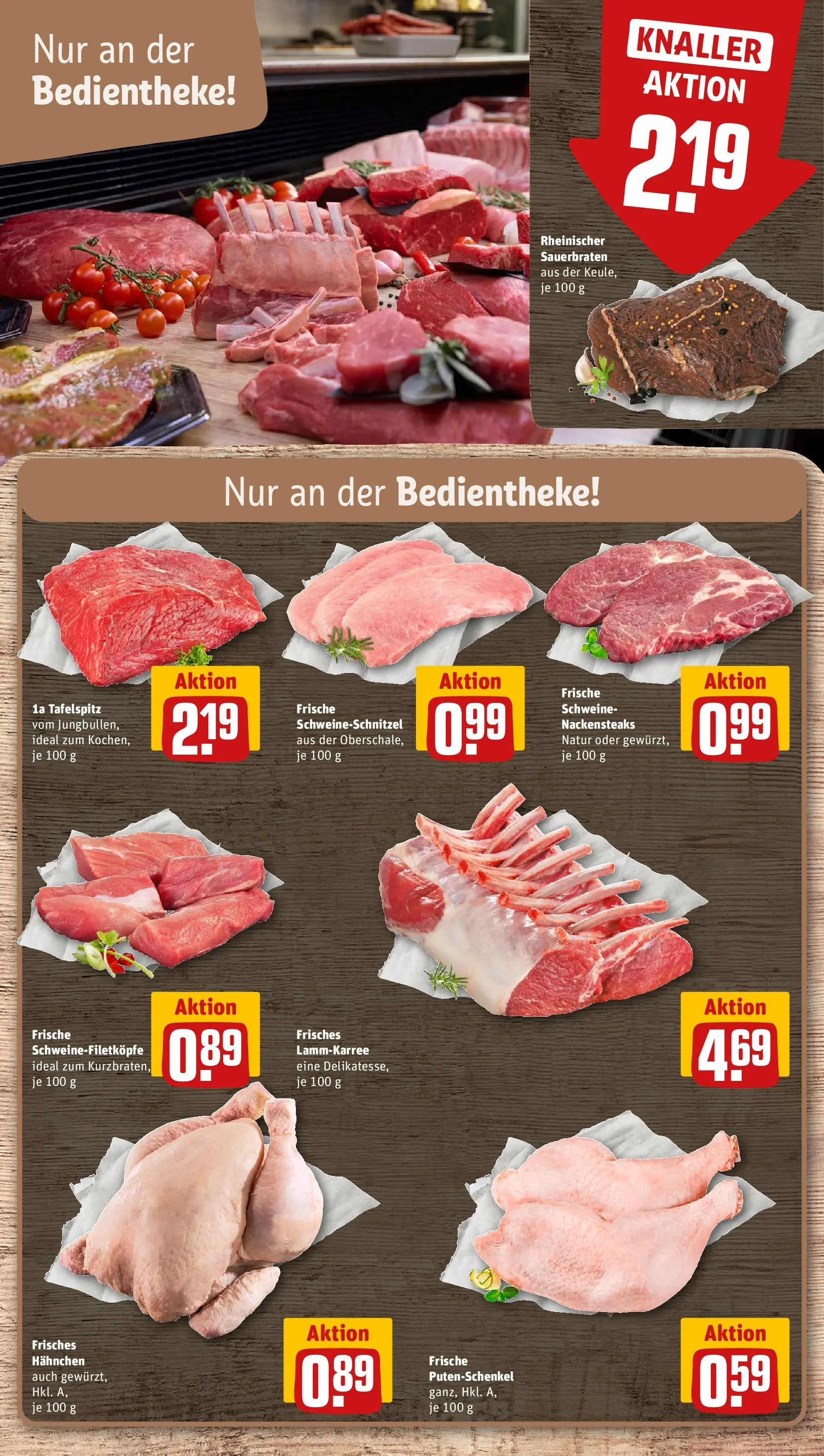 REWE Prospekt ab 23.03.2026 zum Blättern » Angebote | Seite: 10 | Produkte: Nackensteaks, Tafelspitz, Hahnchen