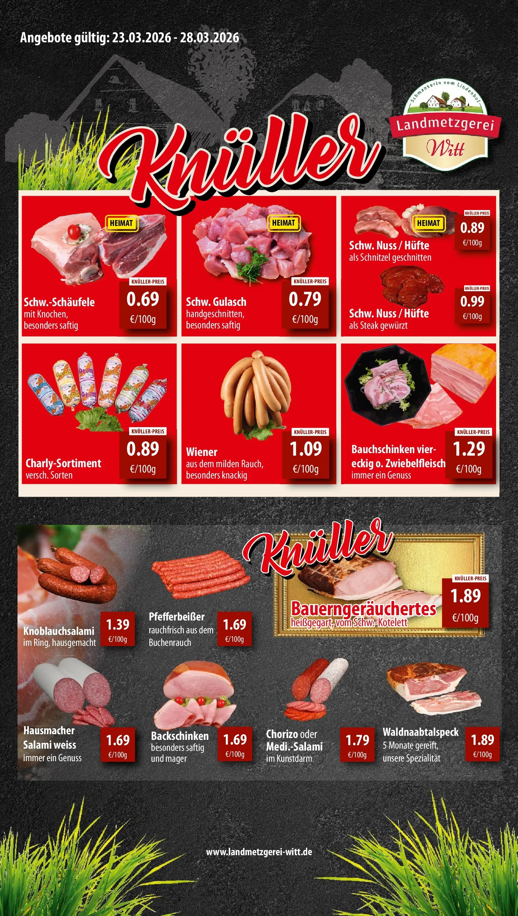 REWE Prospekt ab 23.03.2026 zum Blättern » Angebote | Seite: 10 | Produkte: Schnitzel, Gulasch, Salami, Steak