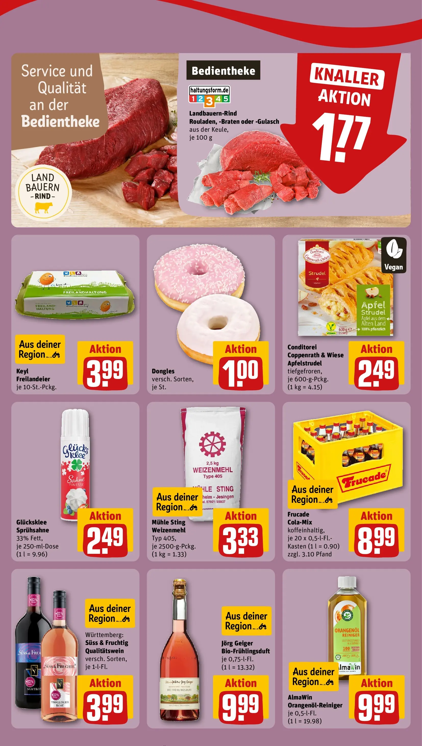 REWE Prospekt ab 23.03.2026 zum Blättern » Angebote | Seite: 2 | Produkte: Cola, Äpfel, Weizenmehl, Apple