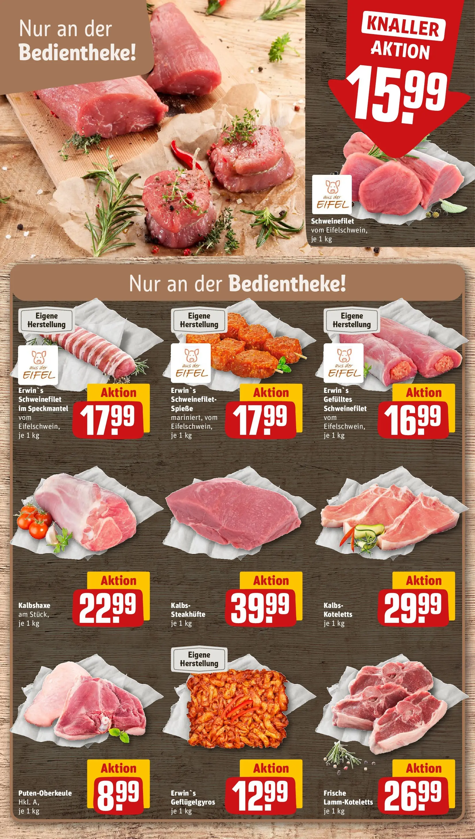 REWE Prospekt ab 23.03.2026 zum Blättern » Angebote | Seite: 10 | Produkte: Spieße, Schweinefilet, Gyros, Steak