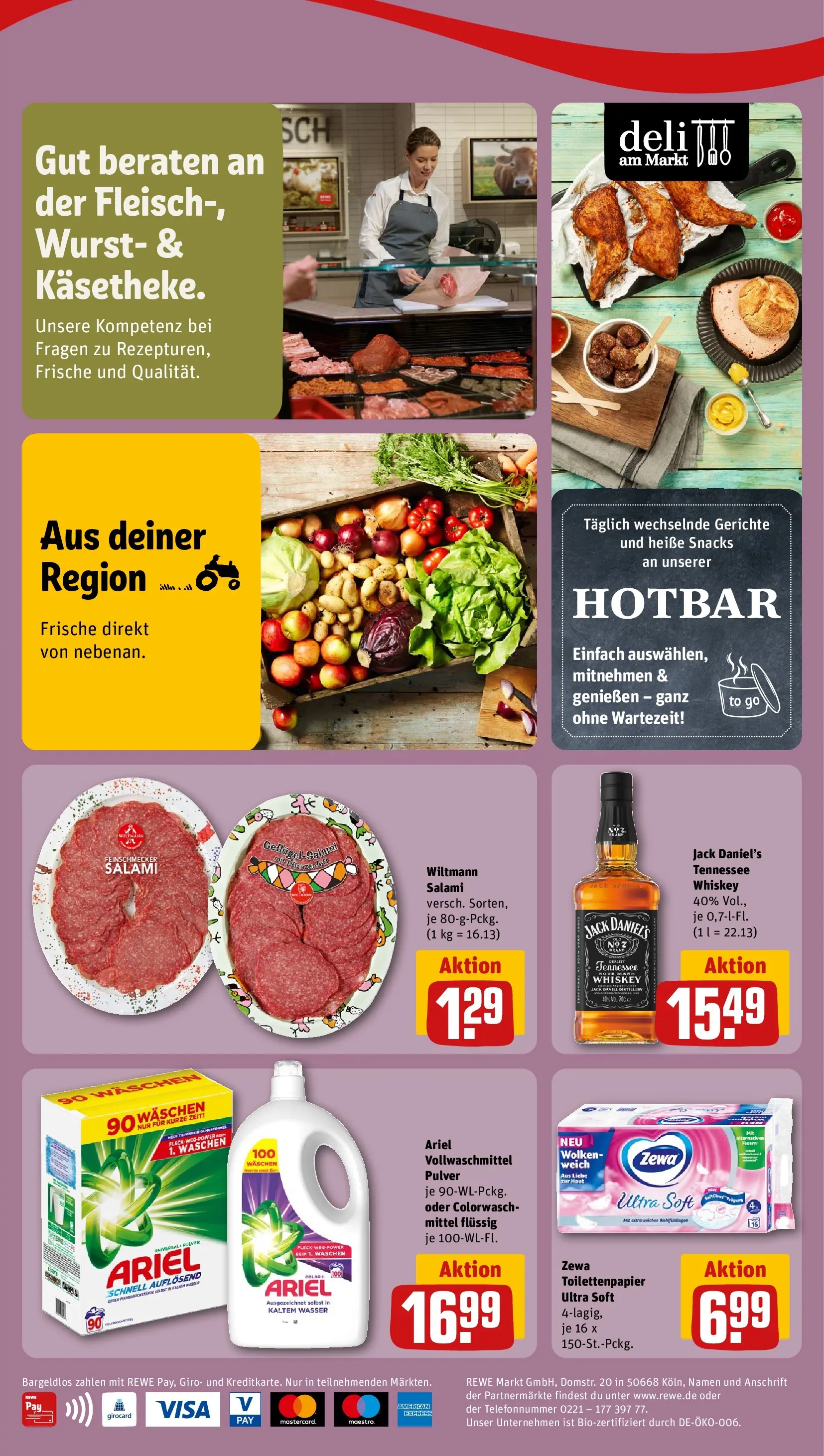 REWE Prospekt ab 22.03.2026 zum Blättern » Angebote | Seite: 2 | Produkte: Jack Daniel's, Wurst, Fleisch, Whiskey