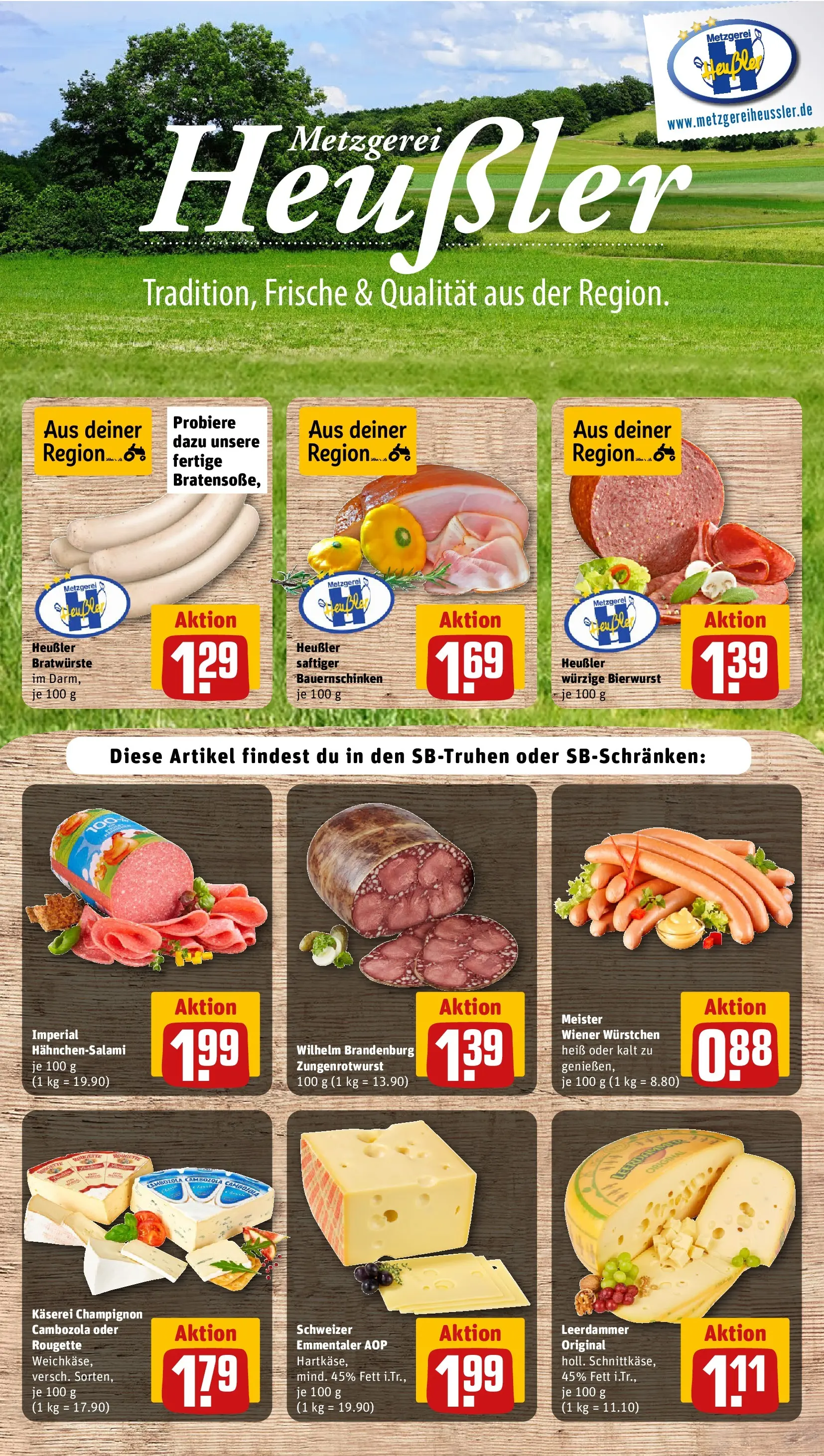 REWE Prospekt ab 23.03.2026 zum Blättern » Angebote | Seite: 13 | Produkte: Wiener wurstchen, Leerdammer, Salami