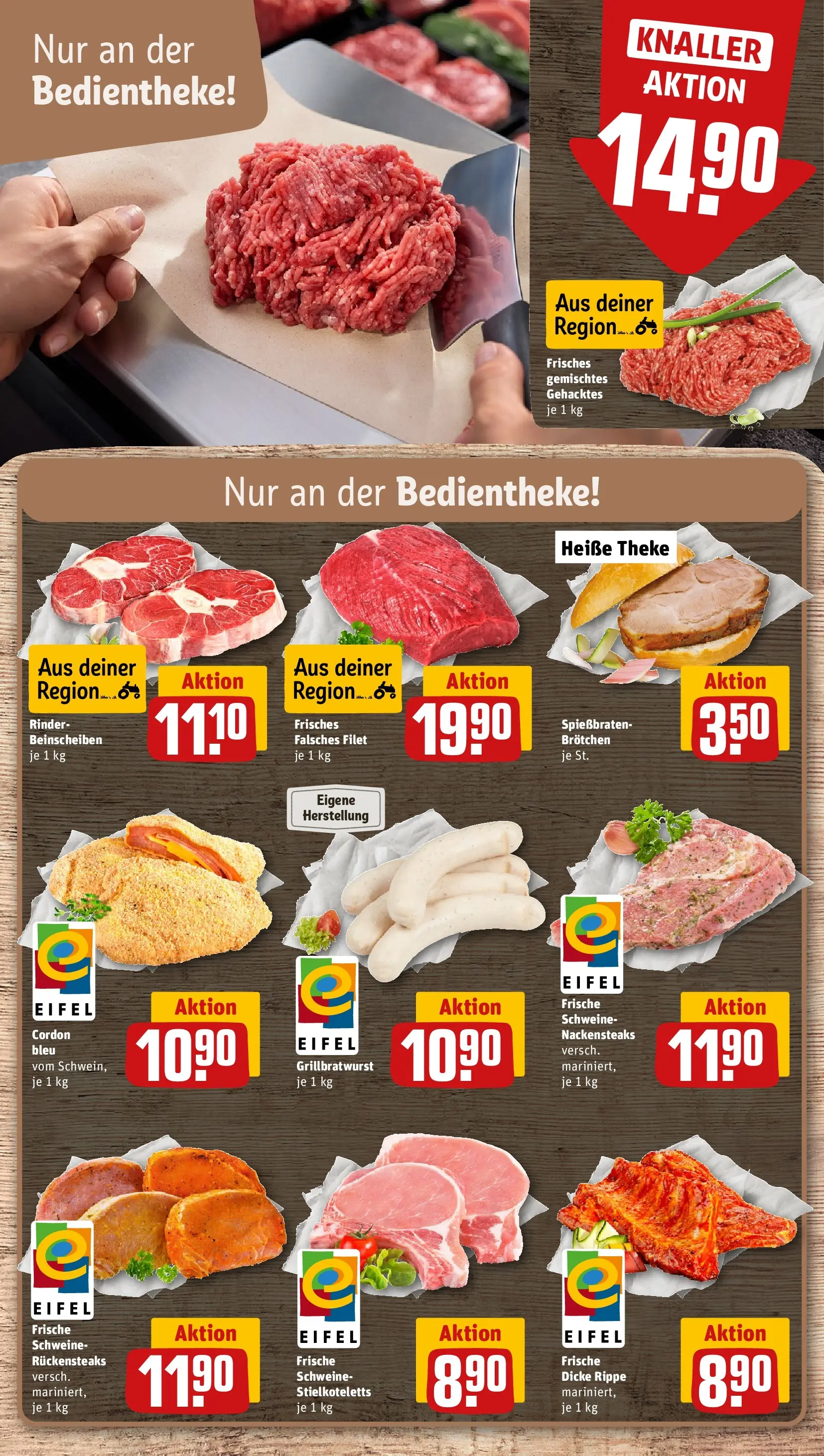 REWE Prospekt ab 23.03.2026 zum Blättern » Angebote | Seite: 10 | Produkte: Nackensteaks, Theke