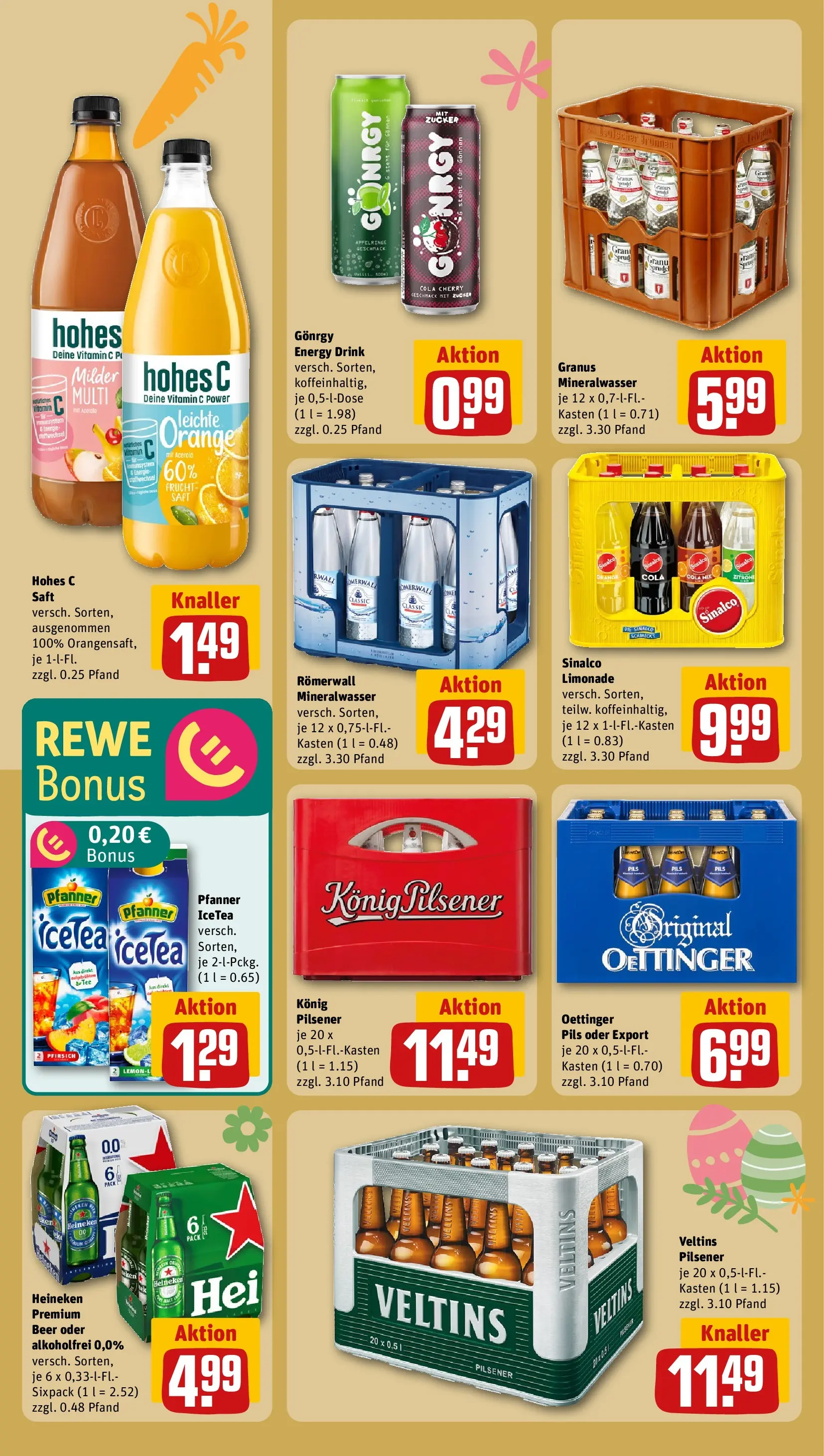 REWE Prospekt ab 23.03.2026 zum Blättern » Angebote | Seite: 16 | Produkte: Sinalco, Cola, Pils, Heineken