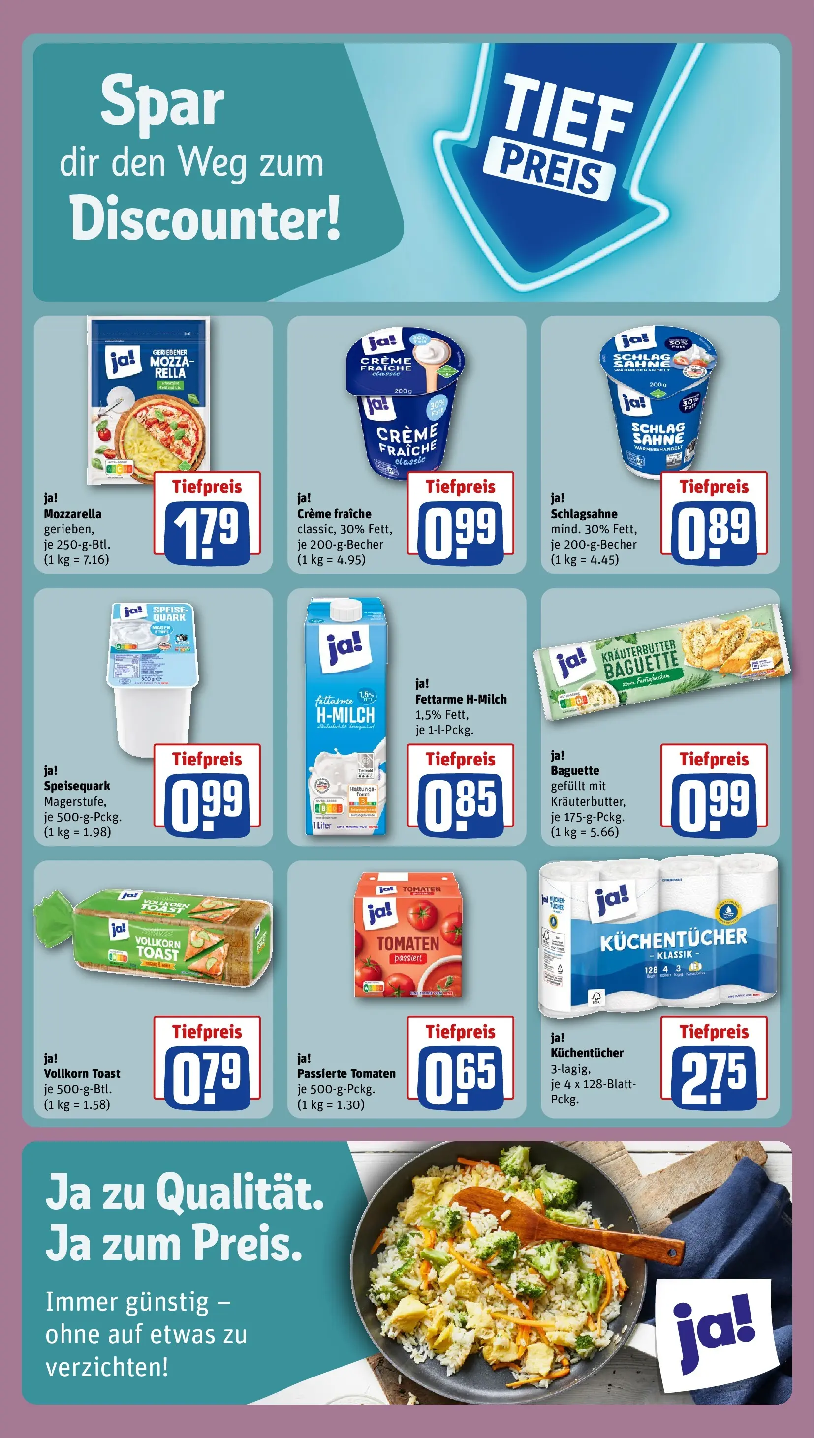 REWE Prospekt ab 23.03.2026 zum Blättern » Angebote | Seite: 3 | Produkte: Schlagsahne, Toast, Mozzarella, Sahne