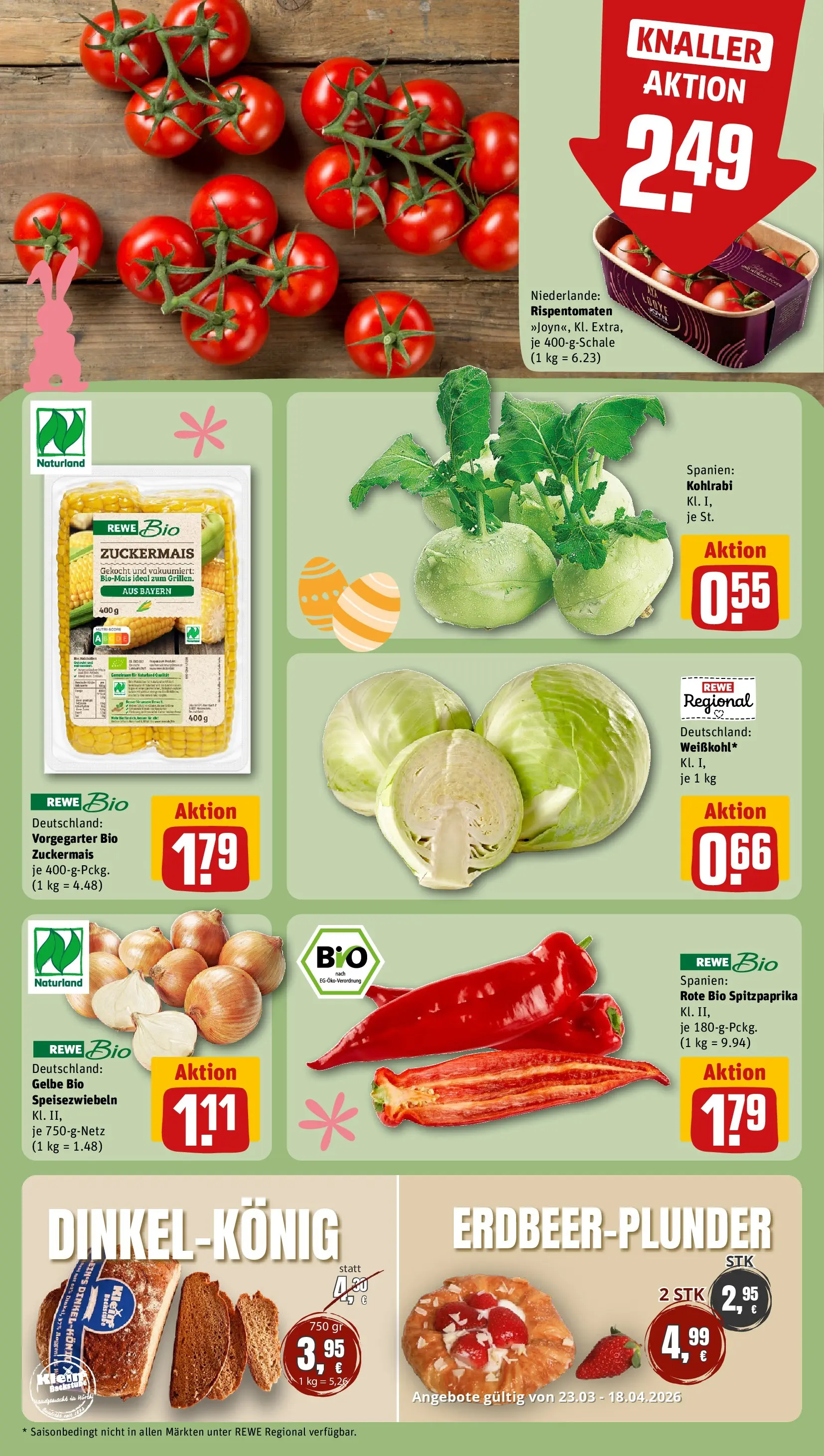 REWE Prospekt ab 23.03.2026 zum Blättern » Angebote | Seite: 9 | Produkte: Kohlrabi