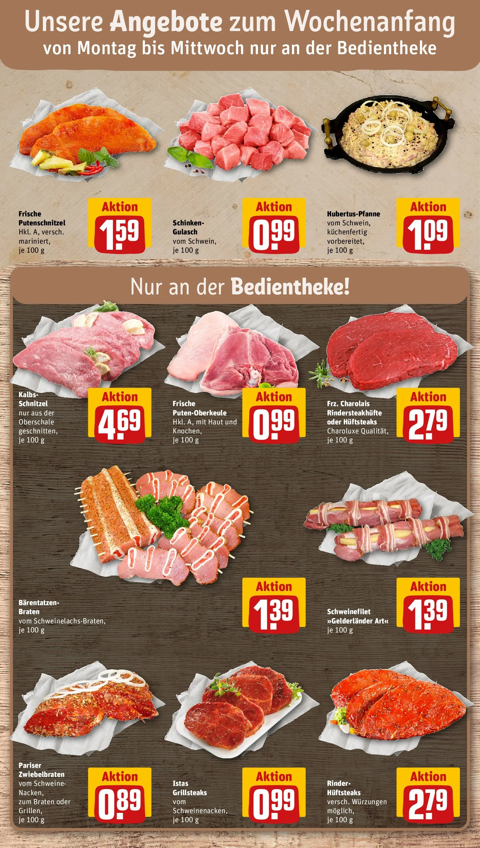 REWE Prospekt ab 23.03.2026 zum Blättern » Angebote | Seite: 10 | Produkte: Schnitzel, Gulasch, Putenschnitzel, Schinken