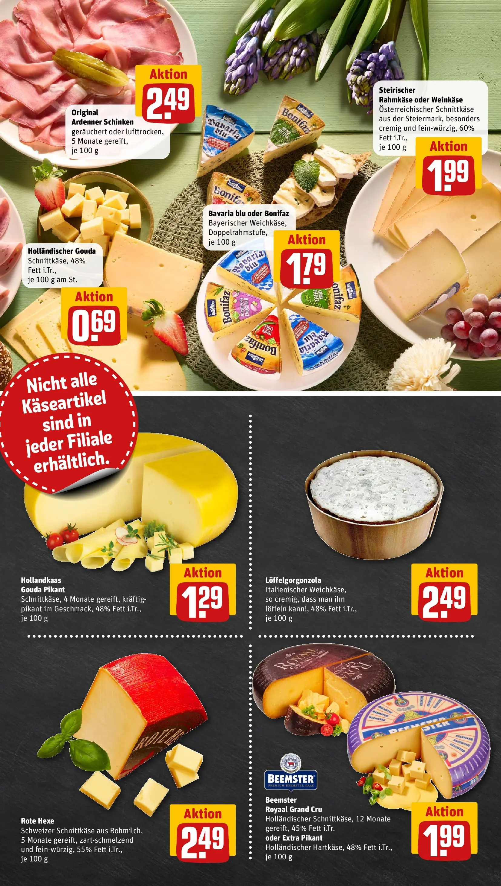 REWE Prospekt ab 23.03.2026 zum Blättern » Angebote | Seite: 9 | Produkte: Gouda, Pfeffer, Knoblauch, Schinken