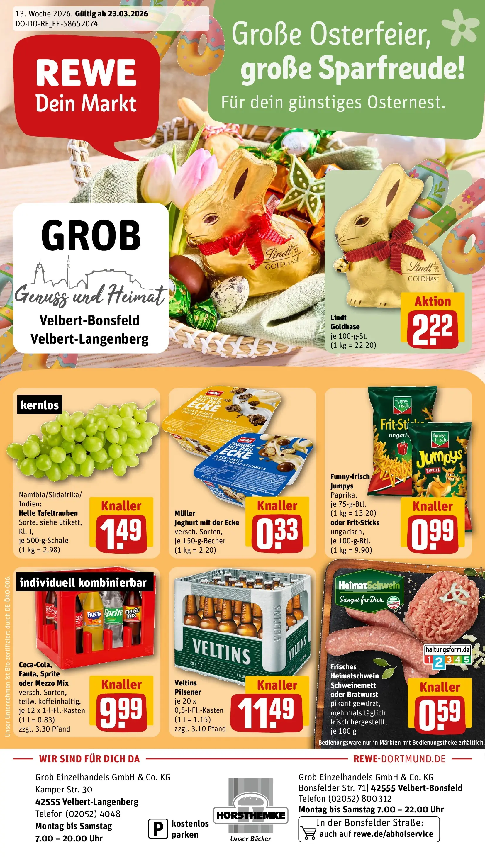REWE Prospekt ab 23.03.2026 zum Blättern » Angebote | Seite: 1 | Produkte: Fanta, Joghurt, Paprika, Oder mezzo mix
