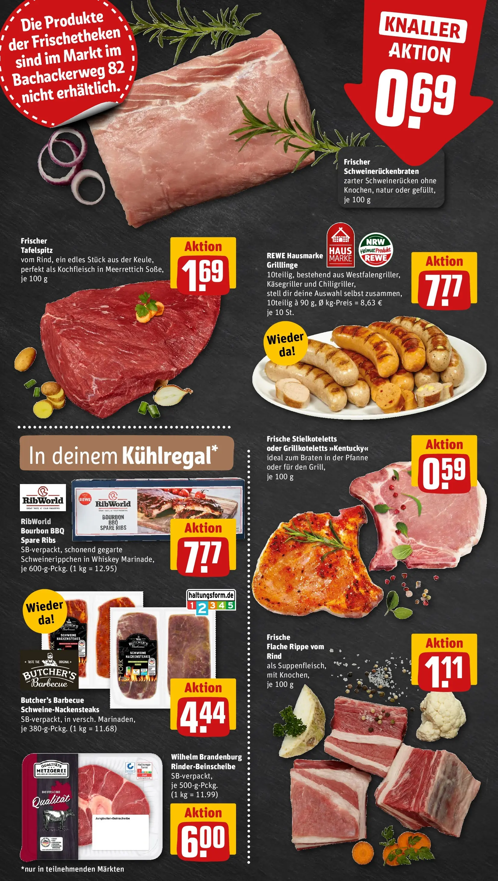 REWE Prospekt ab 23.03.2026 zum Blättern » Angebote | Seite: 6 | Produkte: Tafelspitz, Schweinerucken, Bourbon, Whiskey