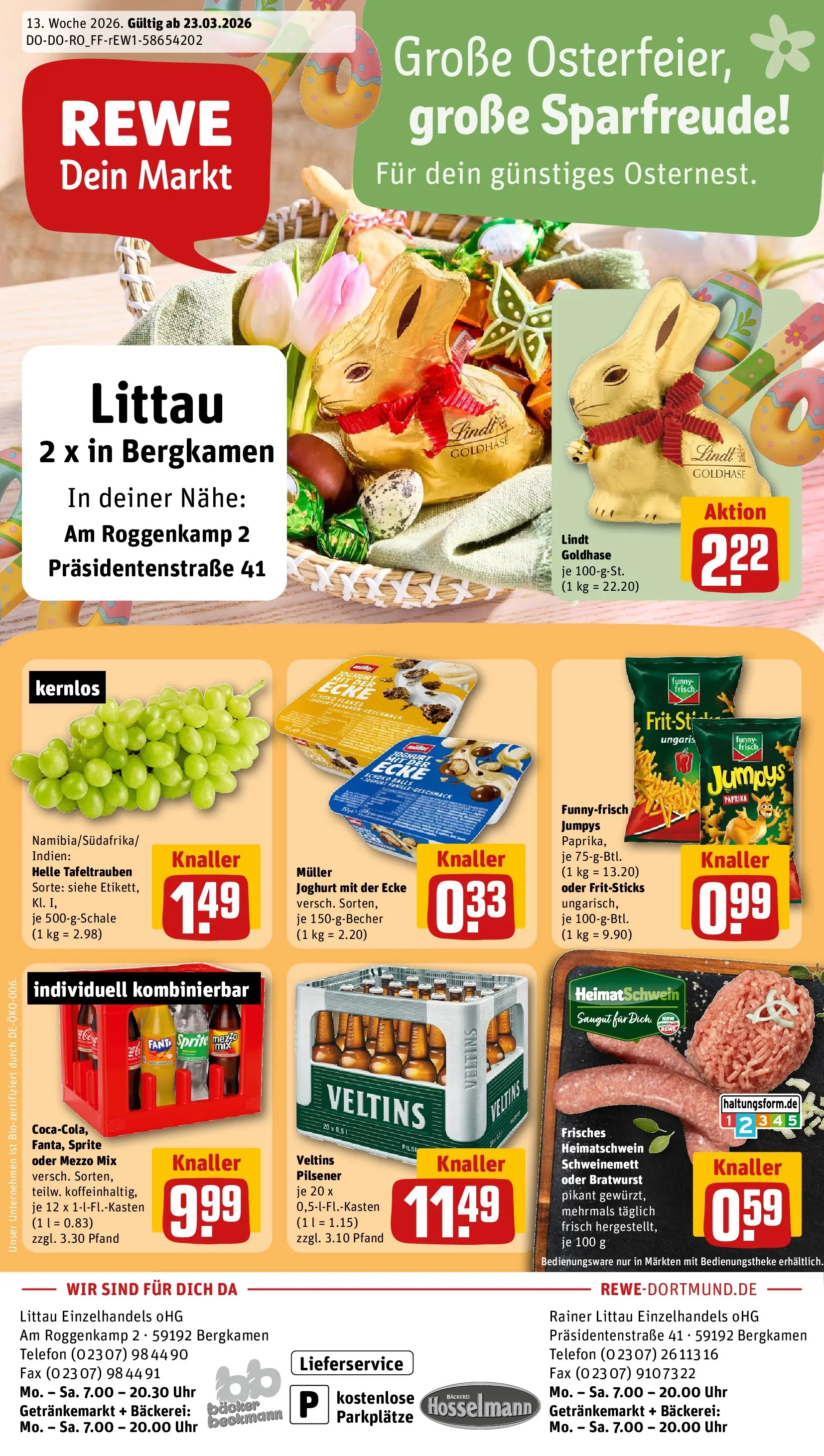REWE Prospekt ab 23.03.2026 zum Blättern » Angebote | Seite: 1 | Produkte: Sprite, Funny frisch, Oder mezzo mix, Chips
