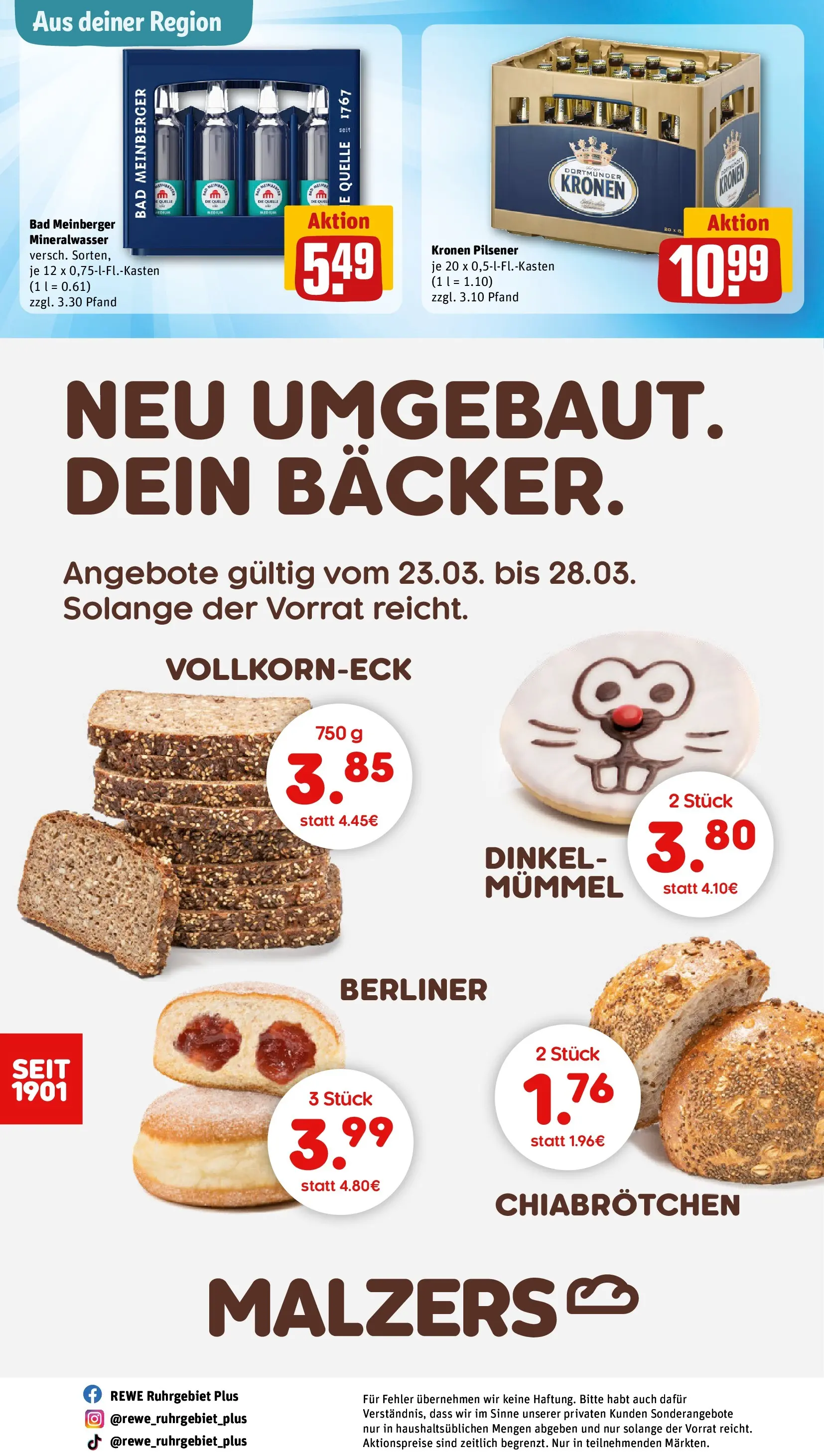 REWE Prospekt ab 23.03.2026 zum Blättern » Angebote | Seite: 32 | Produkte: Berliner, Bad, Mineralwasser