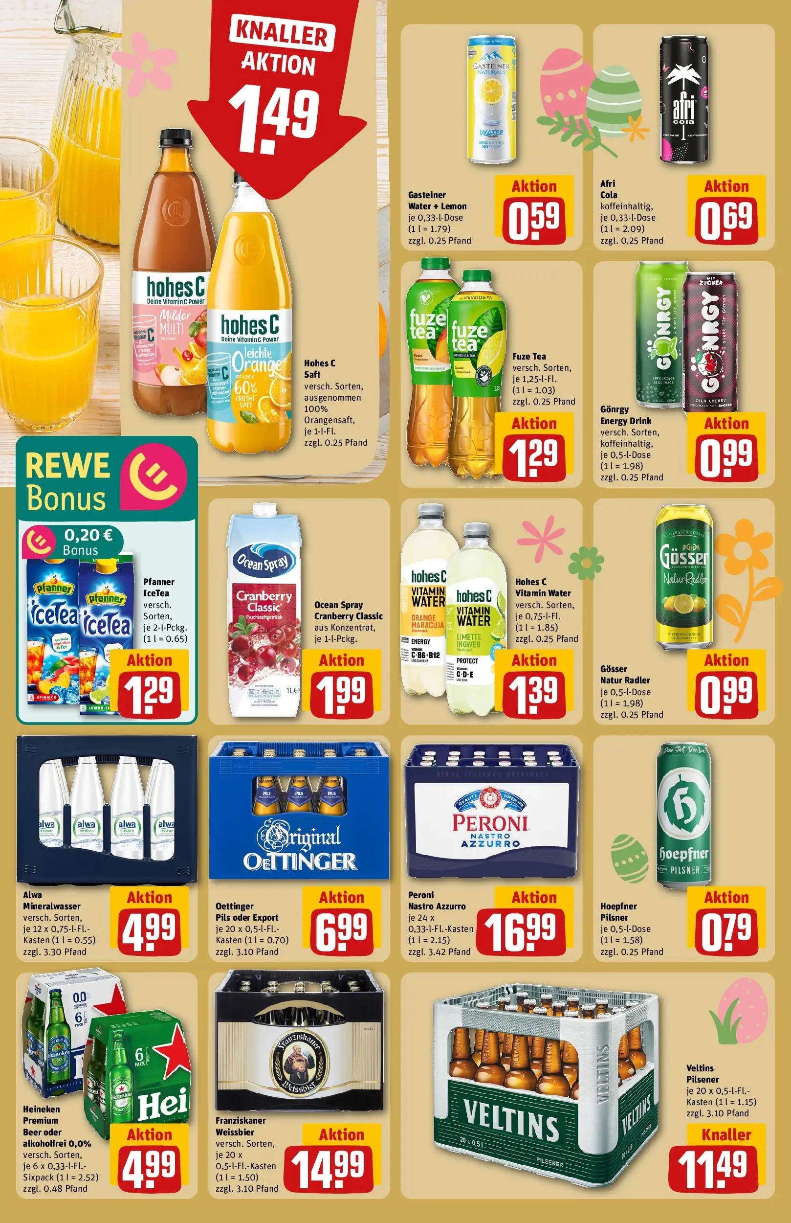 REWE Prospekt ab 23.03.2026 zum Blättern » Angebote | Seite: 22 | Produkte: Weißbier, Oettinger, Heineken, Radler