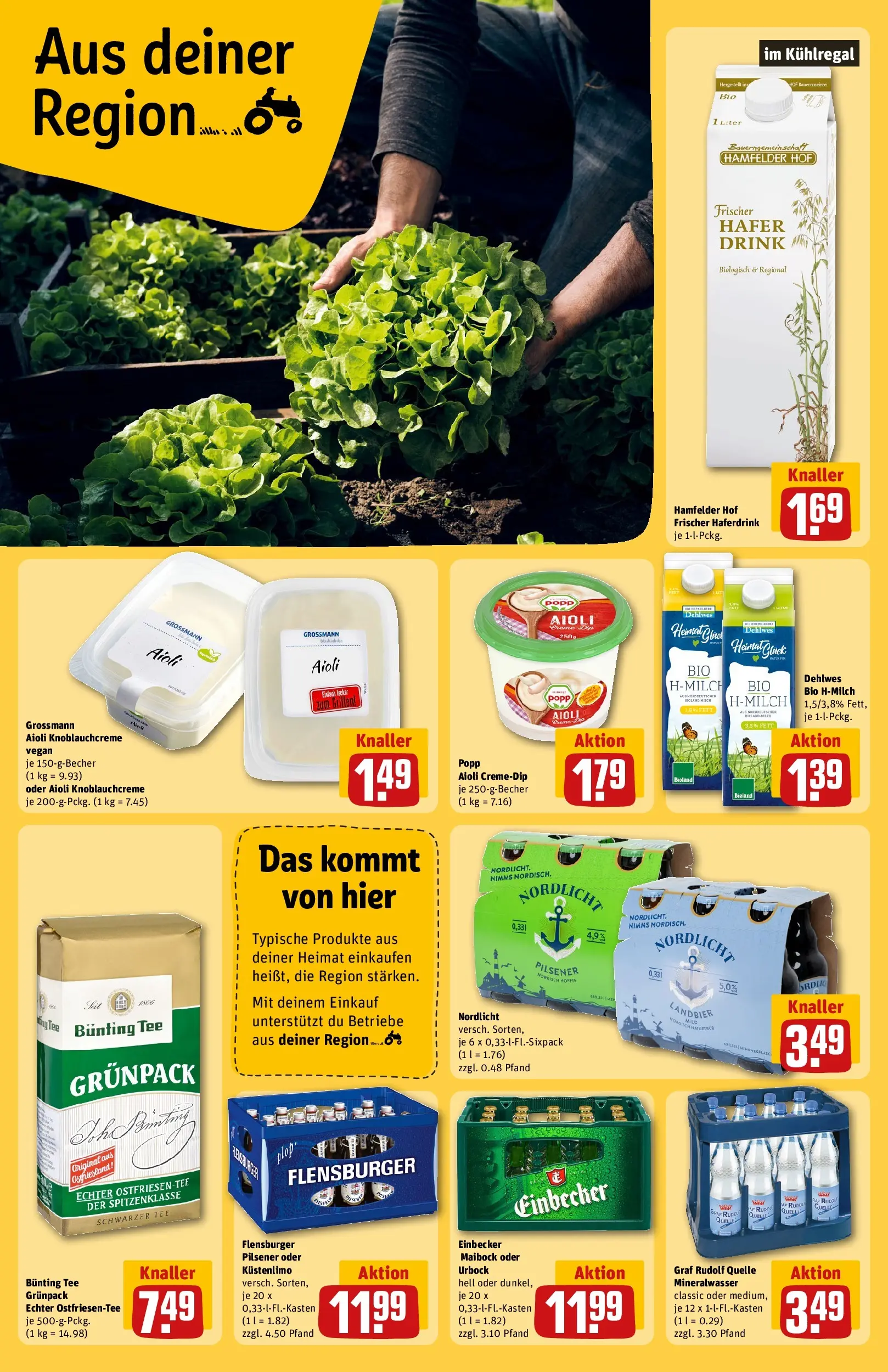 REWE Prospekt ab 23.03.2026 zum Blättern » Angebote | Seite: 28 | Produkte: Mineralwasser, Haferdrink, Flensburger, Tee