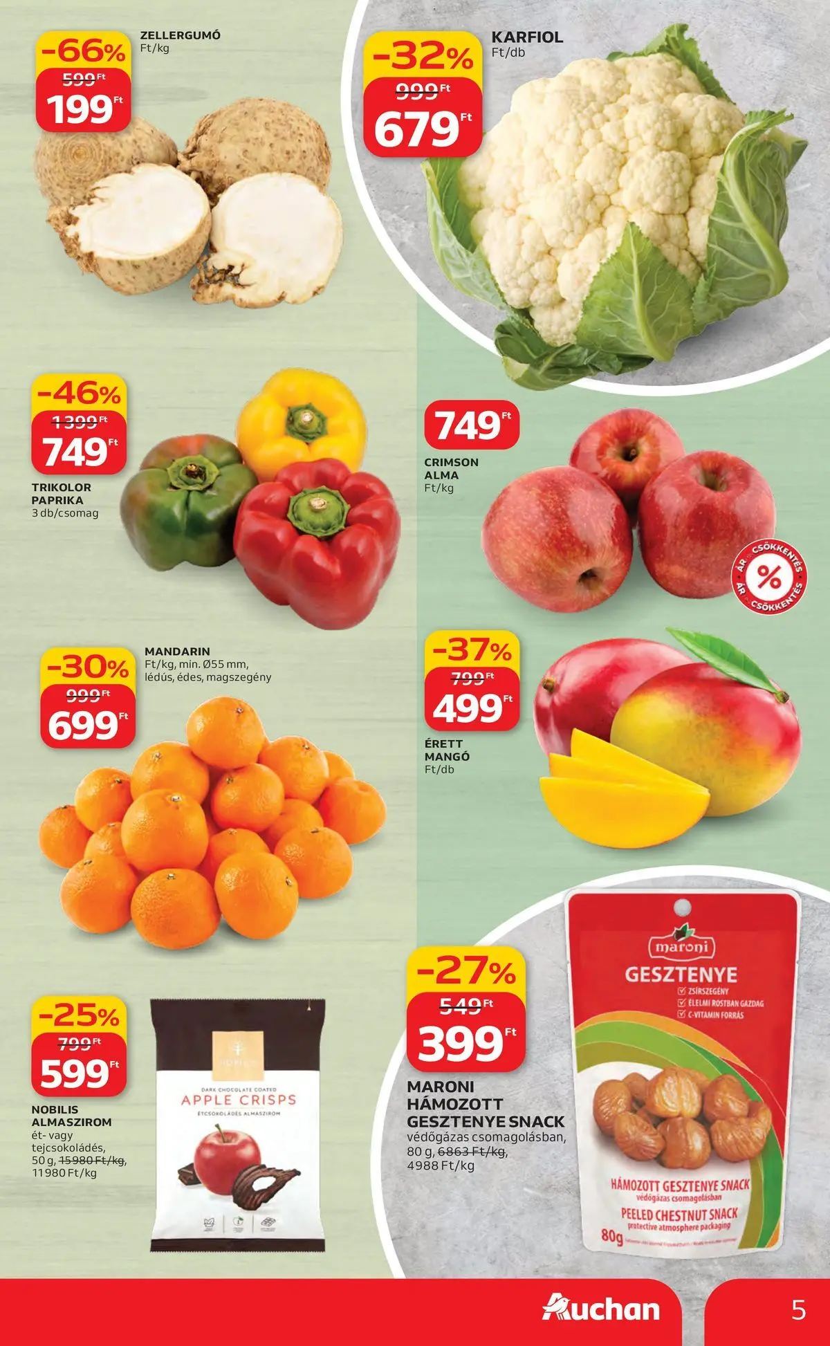 Ajánlatok - Auchan újság érvényessége 2026.03.25-ig - 2026.03.19. -tól/töl > akció, lapozható szórólap 🛍️ | Oldal: 5