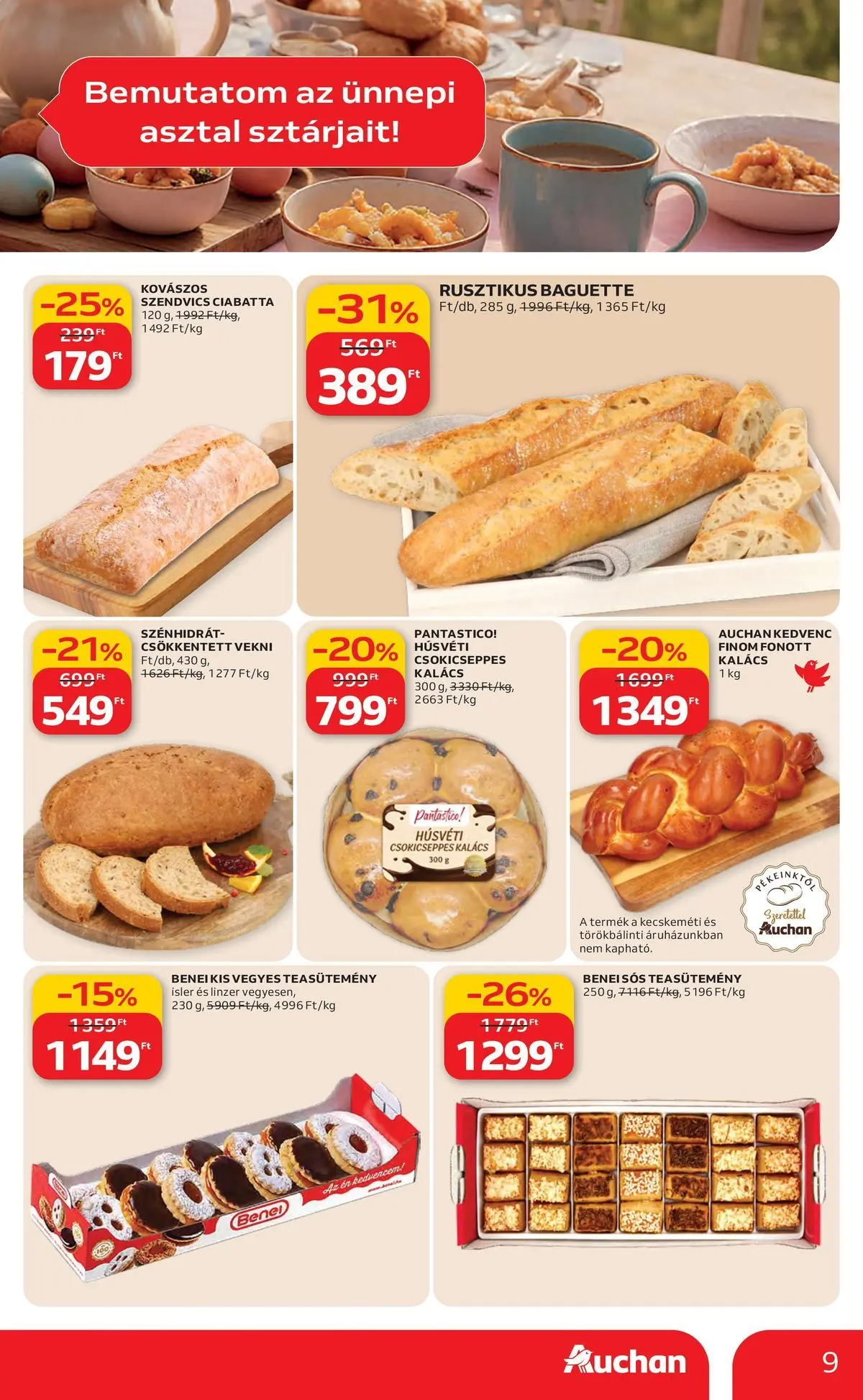 Ajánlatok - Auchan újság érvényessége 2026.03.25-ig - 2026.03.19. -tól/töl > akció, lapozható szórólap 🛍️ | Oldal: 9