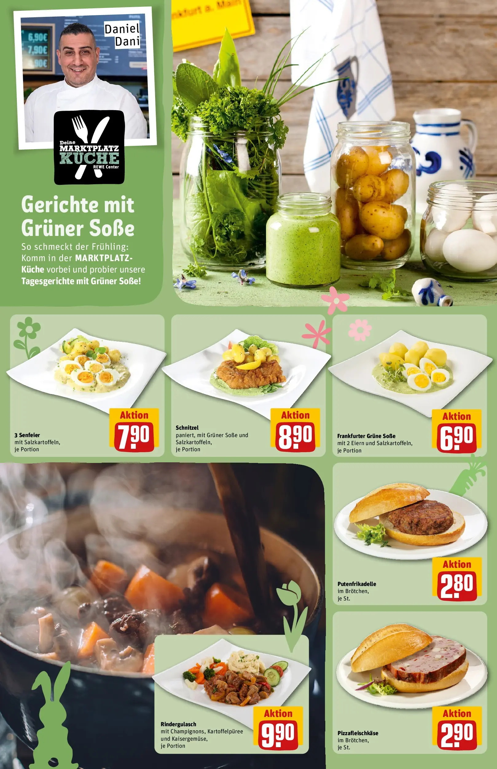 REWE Prospekt ab 23.03.2026 zum Blättern » Angebote | Seite: 15 | Produkte: Rindergulasch, Küche, Schnitzel, Soße