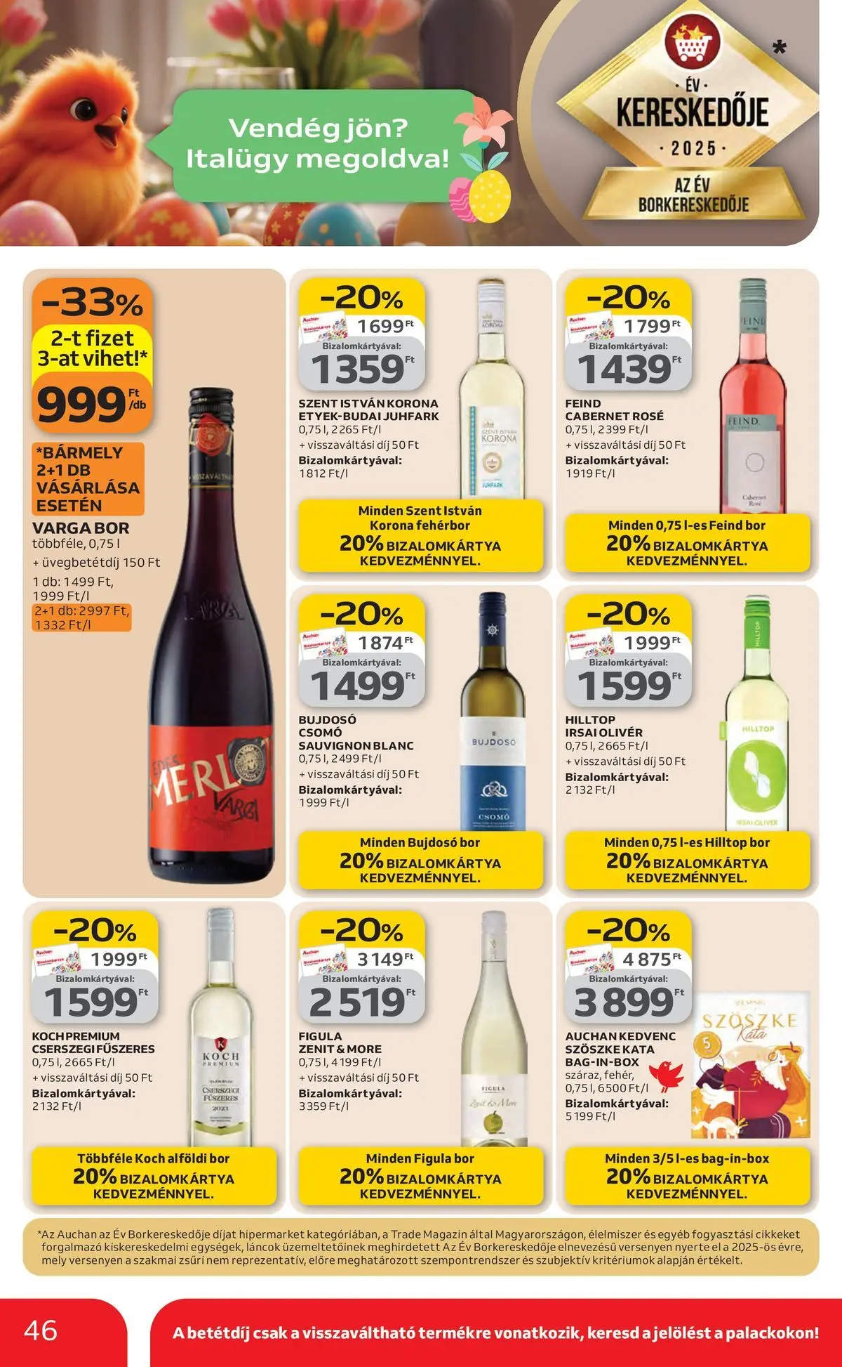 Ajánlatok - Auchan újság érvényessége 2026.03.25-ig - 2026.03.19. -tól/töl > akció, lapozható szórólap 🛍️ | Oldal: 46