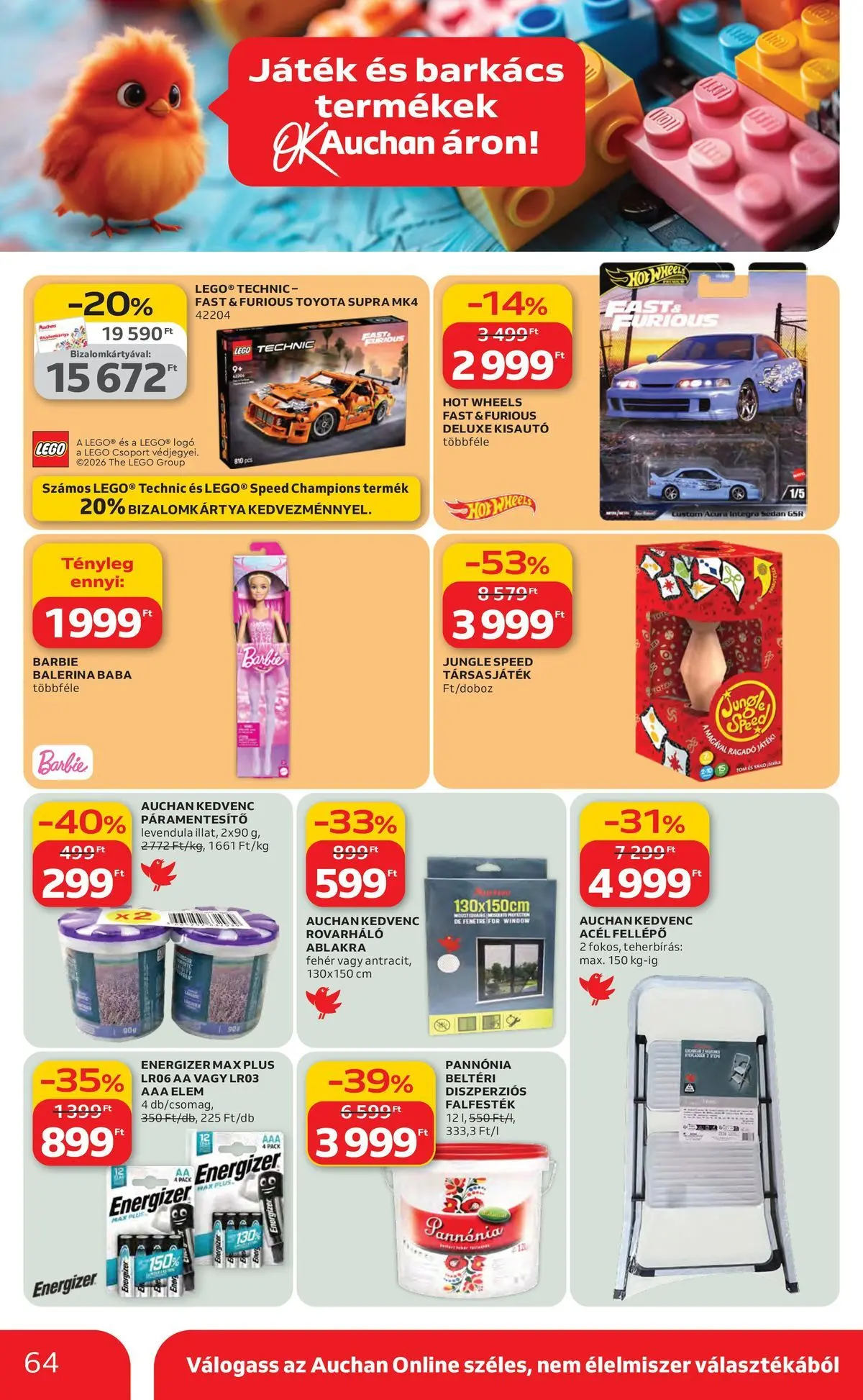 Ajánlatok - Auchan újság érvényessége 2026.03.25-ig - 2026.03.19. -tól/töl > akció, lapozható szórólap 🛍️ | Oldal: 64
