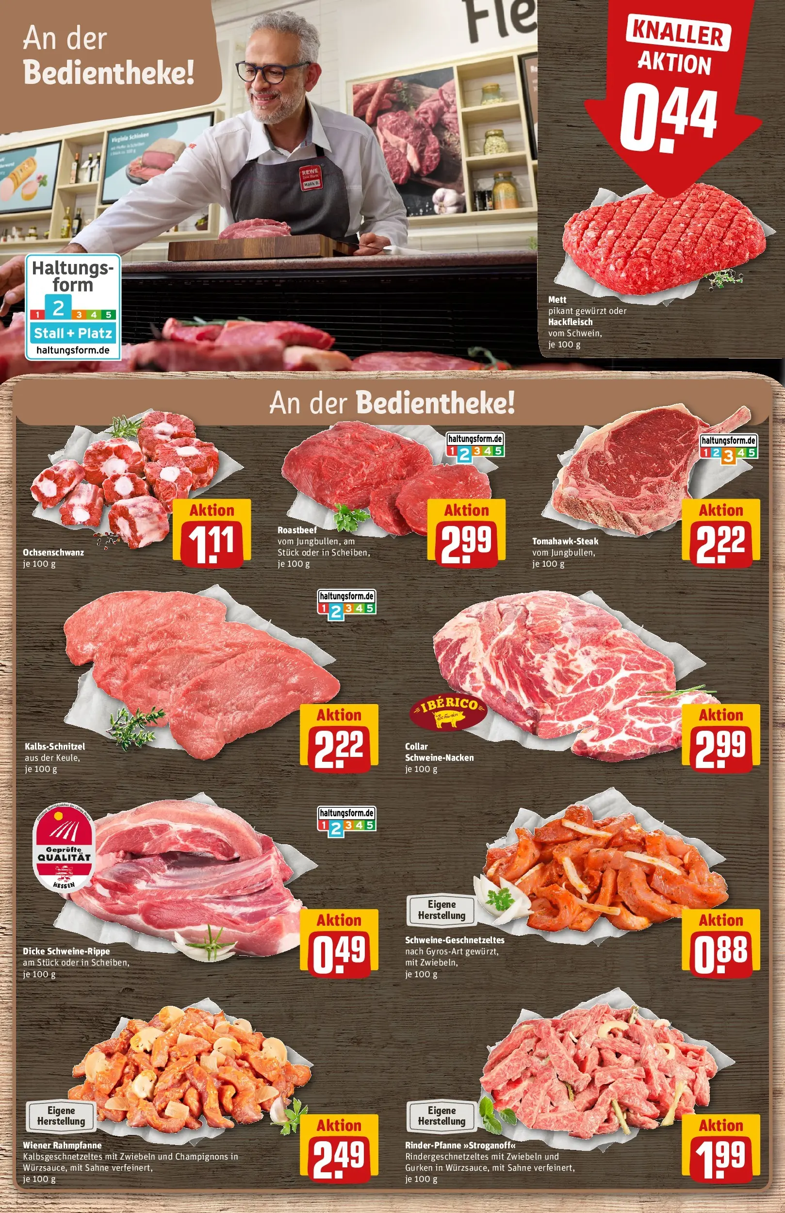 REWE Prospekt ab 23.03.2026 zum Blättern » Angebote | Seite: 11 | Produkte: Schweinenacken, Roastbeef, Zwiebeln, Sahne