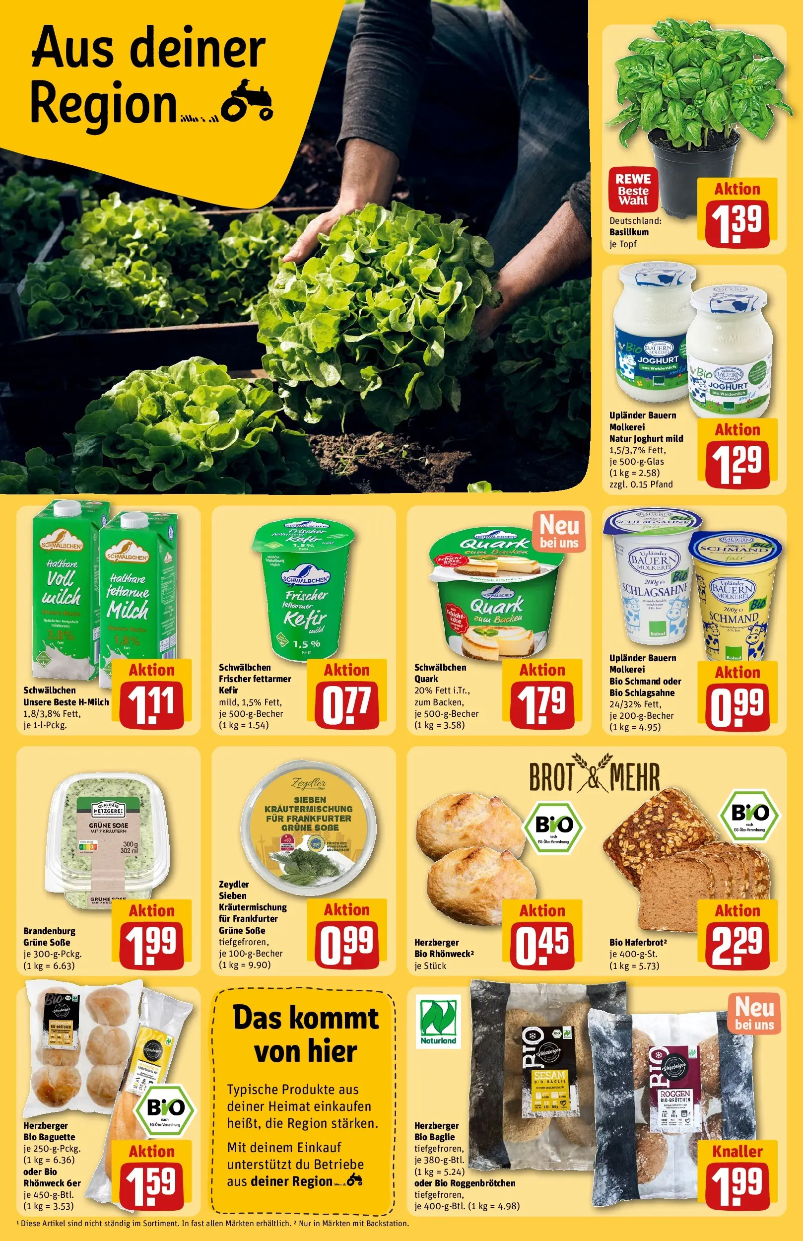 REWE Prospekt ab 23.03.2026 zum Blättern » Angebote | Seite: 26 | Produkte: Kefir, Quark, Milch, Brot