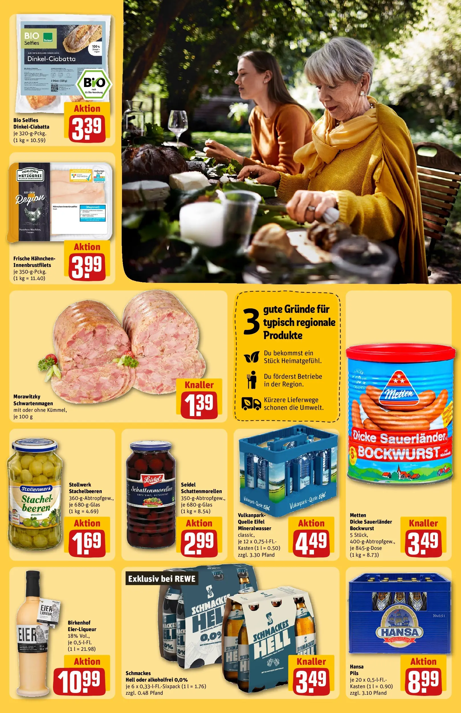 REWE Prospekt ab 23.03.2026 zum Blättern » Angebote | Seite: 27 | Produkte: Bockwurst, Dicke sauerlander bockwurst, Pils, Mineralwasser