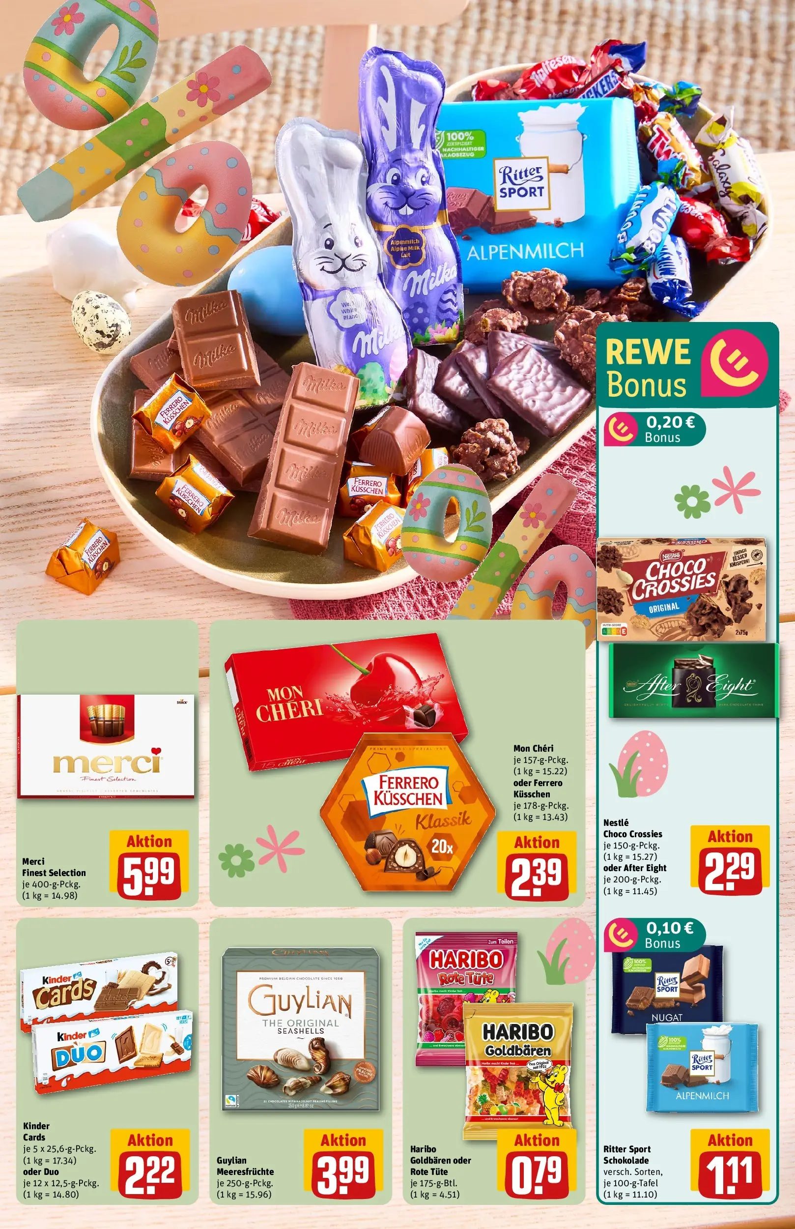 REWE Prospekt ab 23.03.2026 zum Blättern » Angebote | Seite: 5 | Produkte: Merci, Haribo, Meeresfrüchte, Mon cheri
