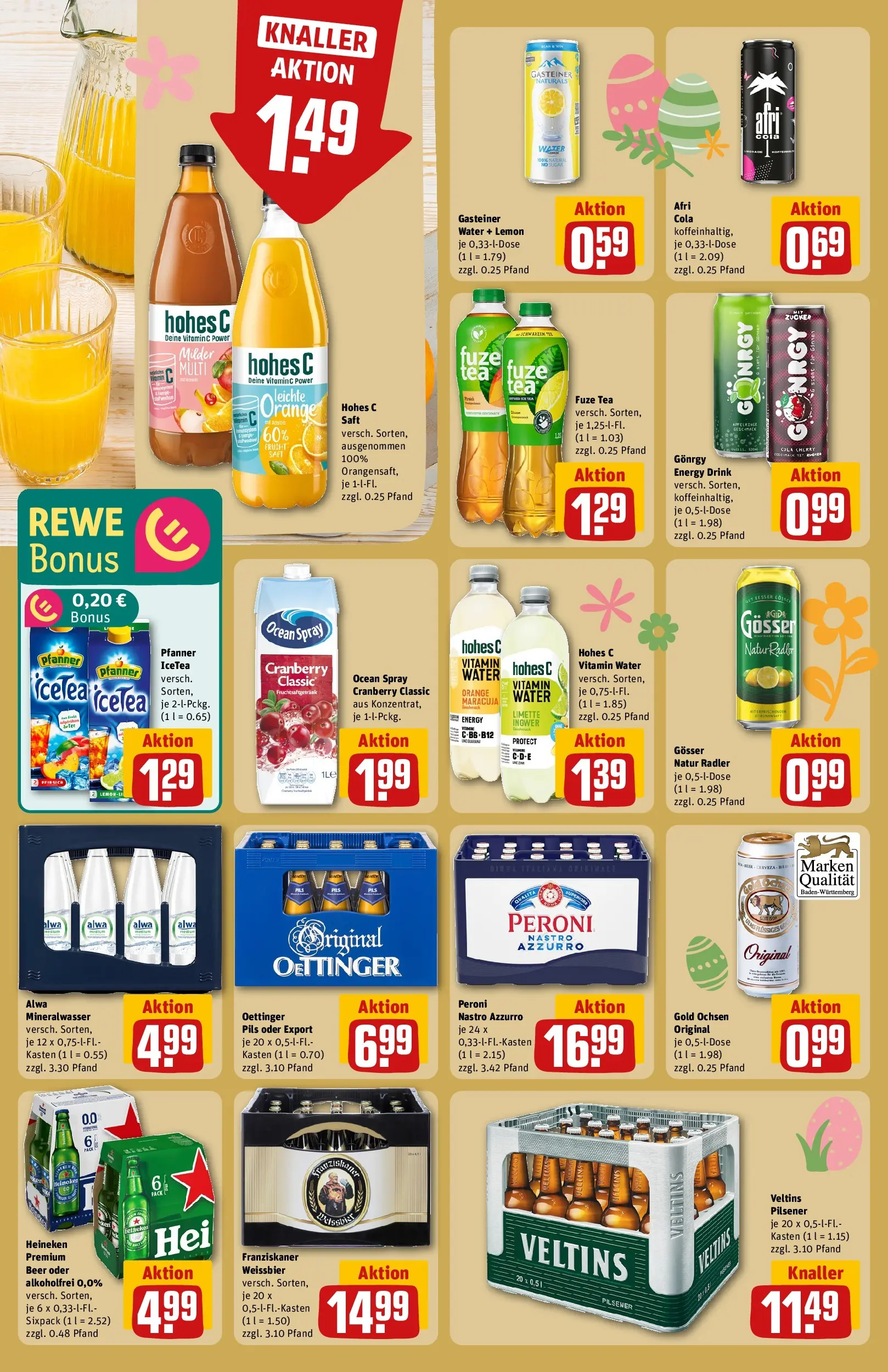 REWE Prospekt ab 23.03.2026 zum Blättern » Angebote | Seite: 22 | Produkte: Fuze tea, Energy, Weißbier, Mineralwasser