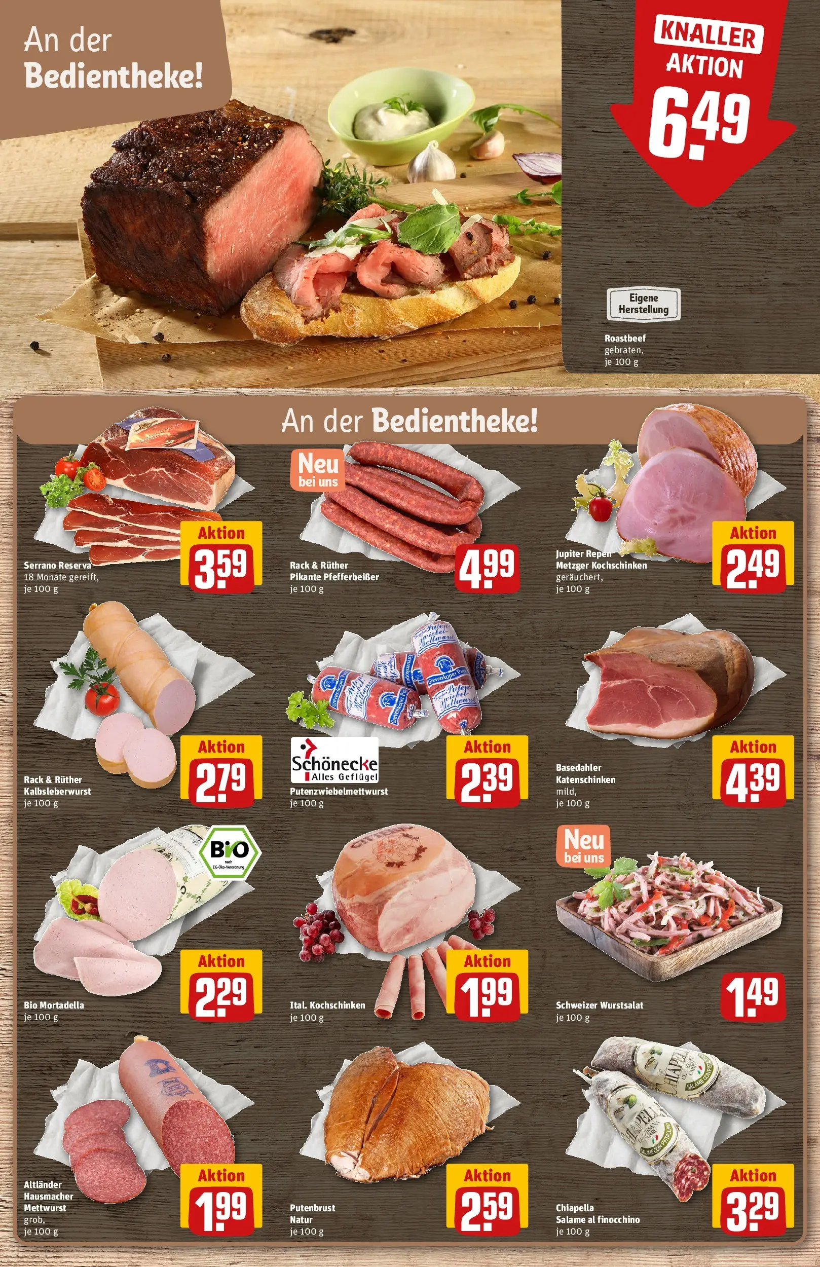 REWE Prospekt ab 23.03.2026 zum Blättern » Angebote | Seite: 12 | Produkte: Roastbeef, Salami