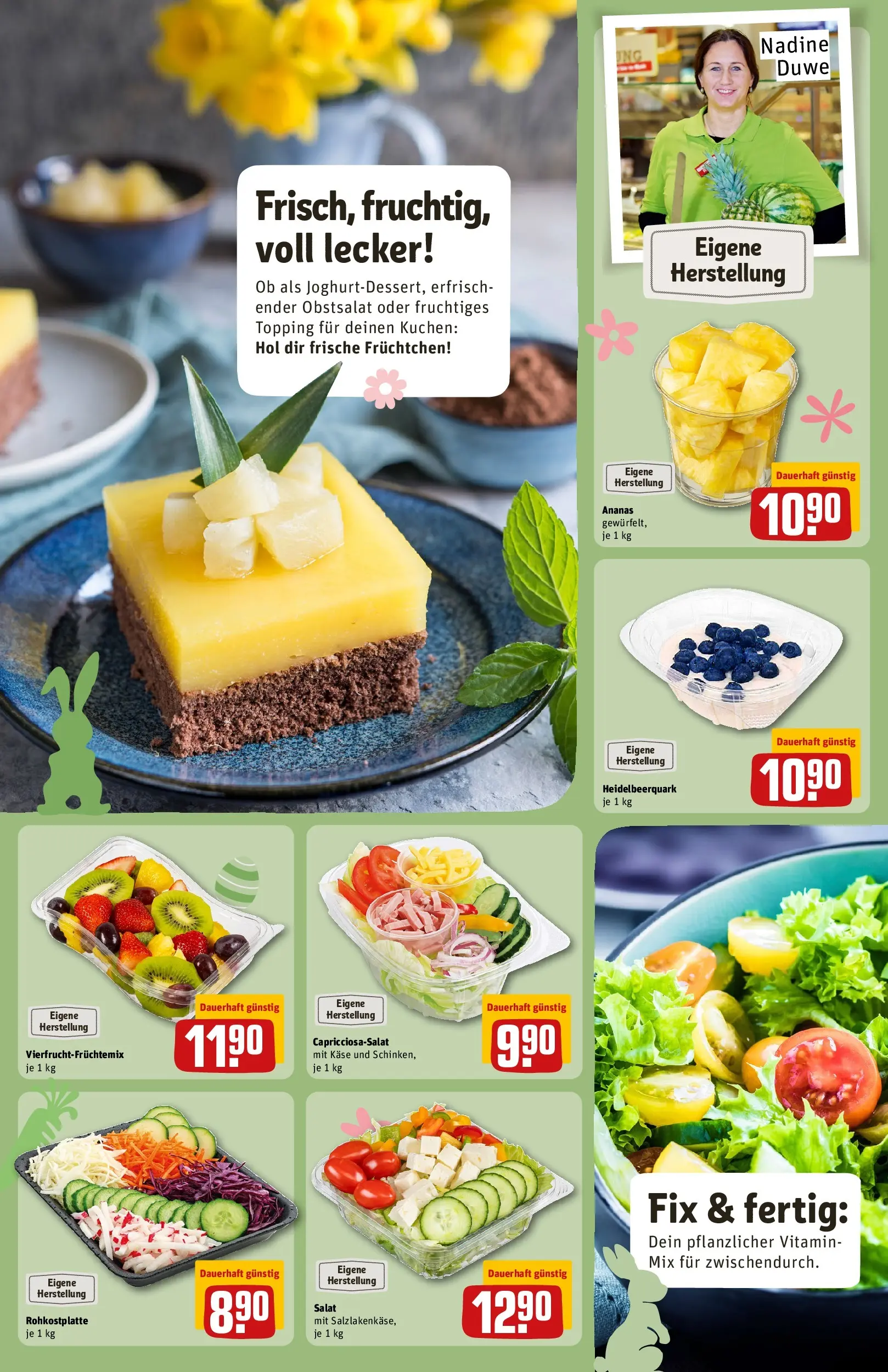 REWE Prospekt ab 23.03.2026 zum Blättern » Angebote | Seite: 15 | Produkte: Quark, Käse, Ananas, Salat