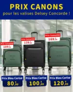 Bleu Cerise Prix canons pour les valises Delsey Concorde ! - au 01.04.2026